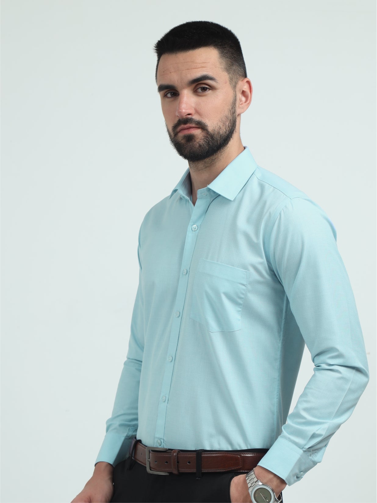 Ice Blue  Men's Premium Filla Fill Office Formals