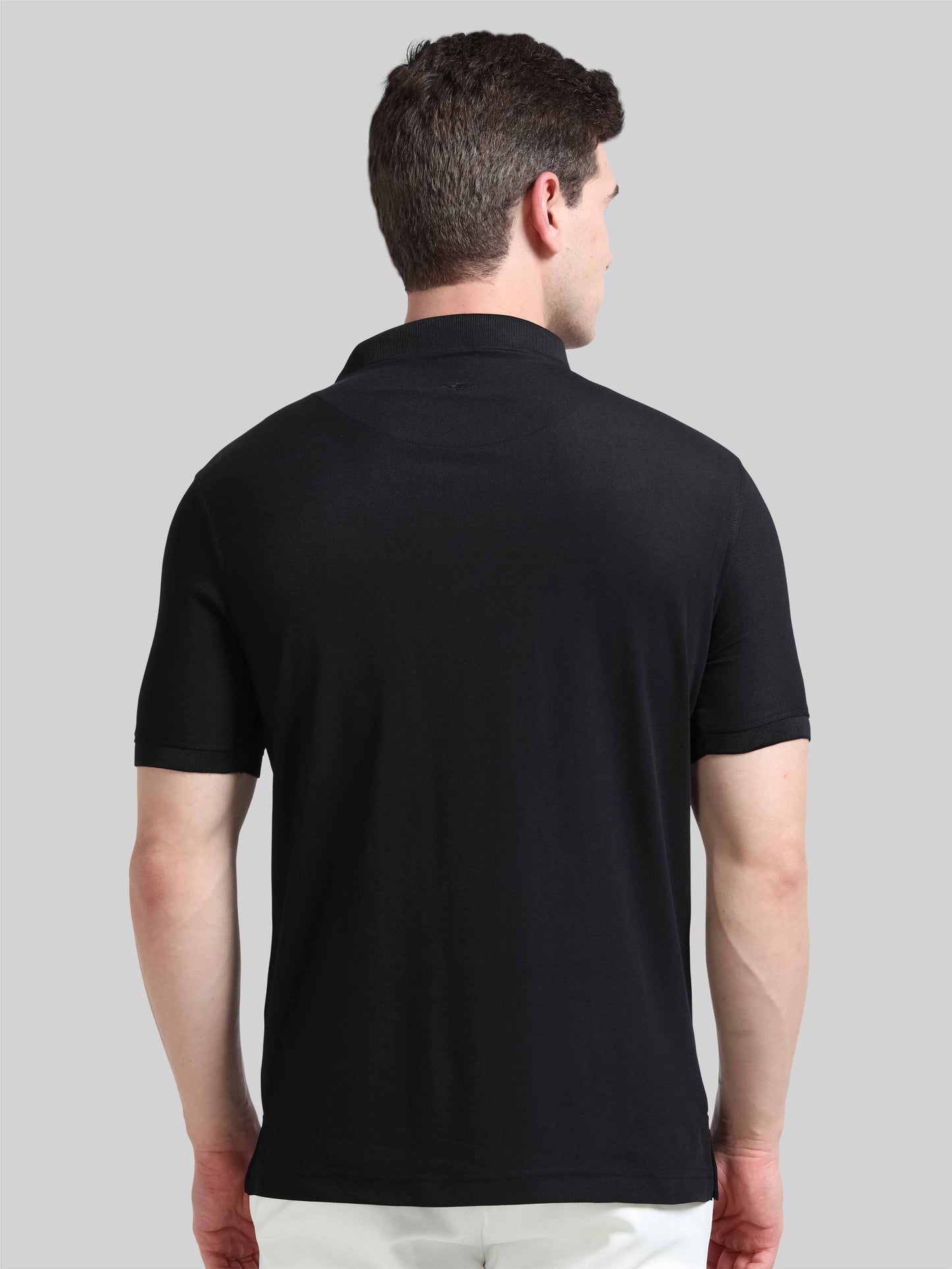 Men Black Classic Golf Polo T-Shirt | Quick Dry | Stretchable | UV Protected | Wrinkle & Odour-Free