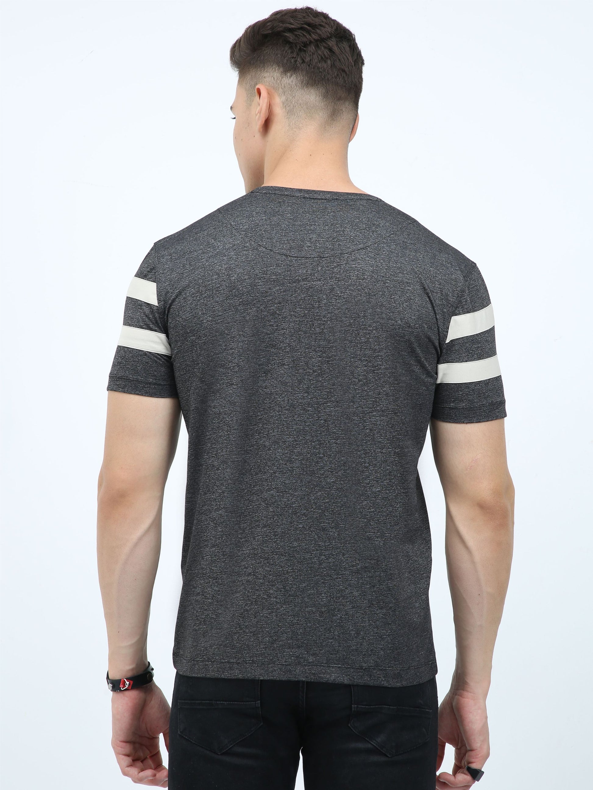 Black Men's Cotton vee neck t shirts