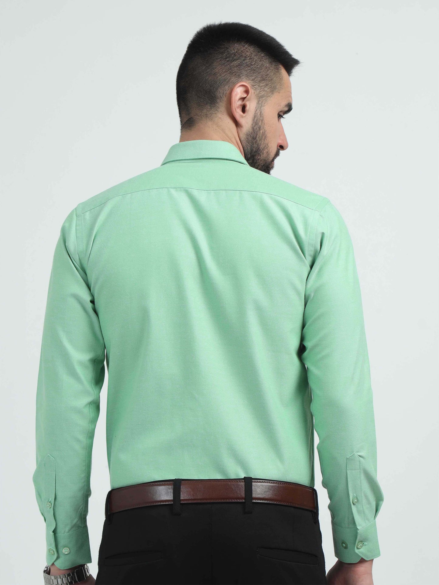 Pista Green Oxford Formal Shirts for Men