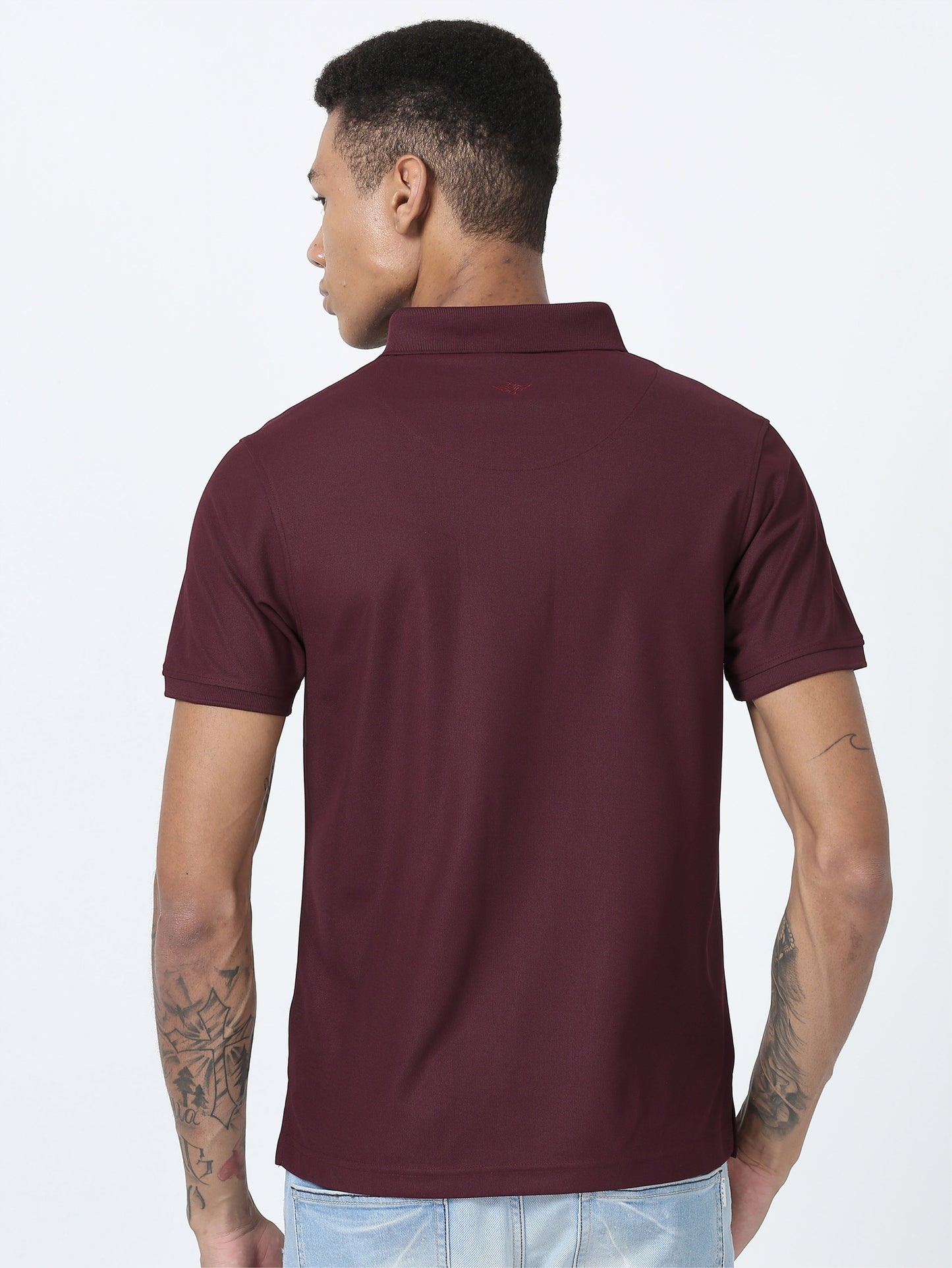 Men Wine Premium Polo T-Shirt | Quick Dry | Stretchable | UV Protected | Wrinkle & Odour-Free