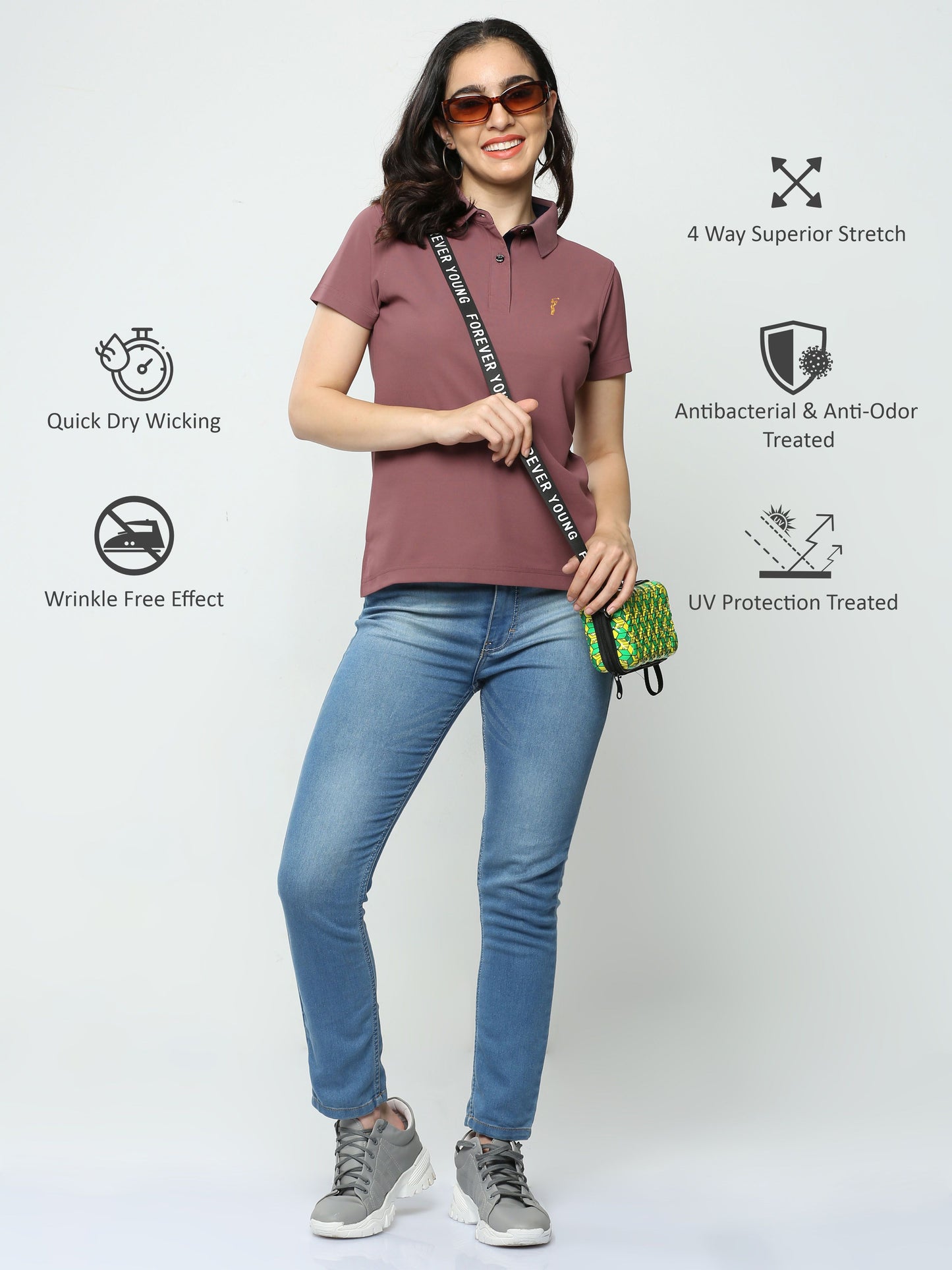 Mauve Women's Premium Golf Polo T-Shirt