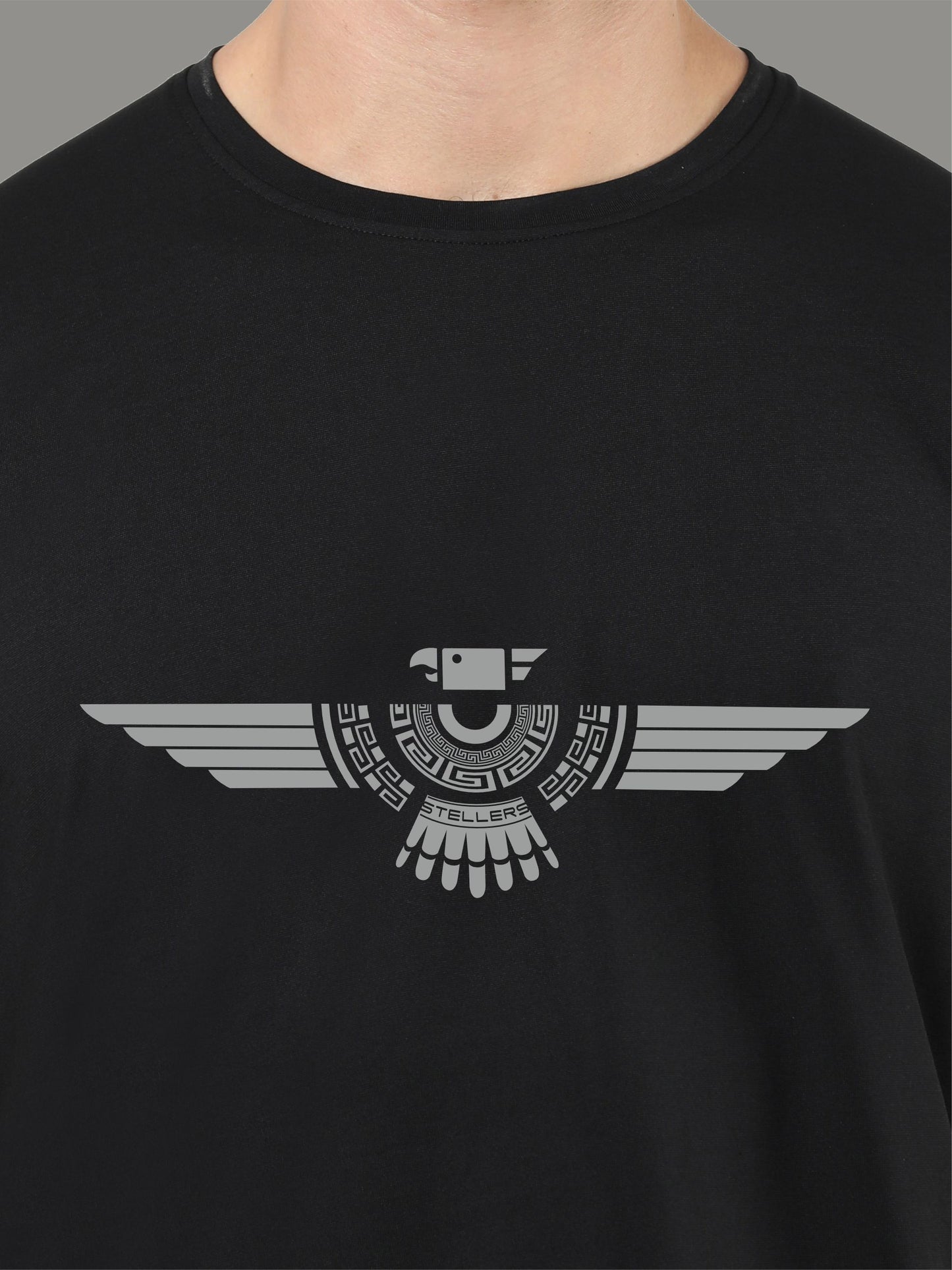 Black Men's Crew Neck T-Shirts Tribal