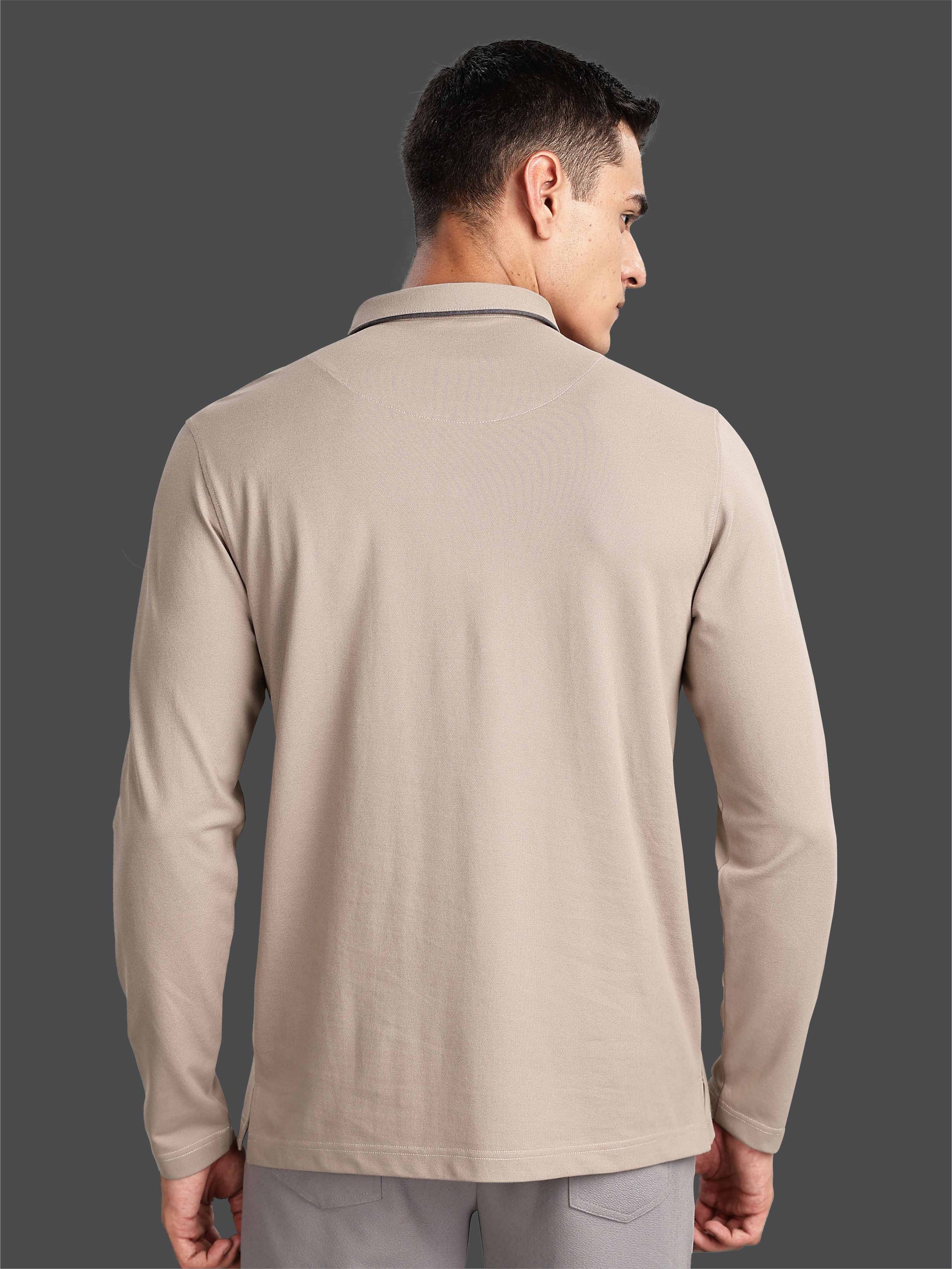 Moose Grey Soft Berry PQ  Full Sleeve T Shirt For Men 