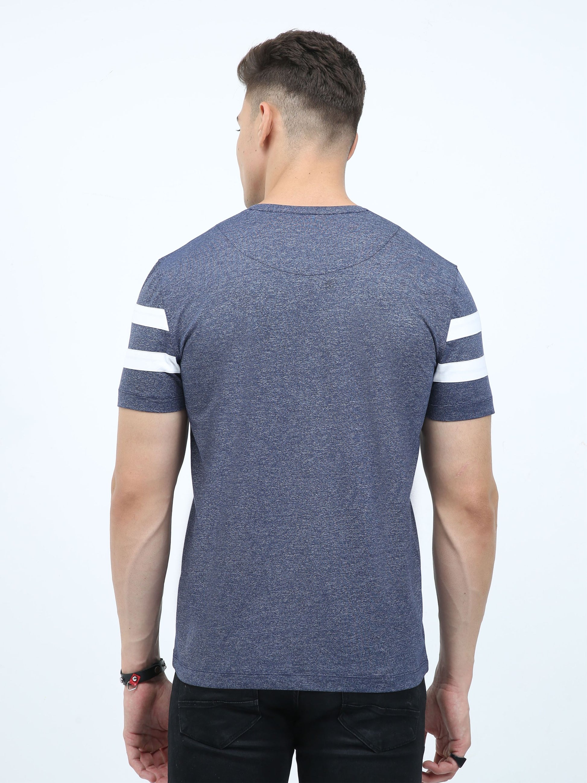 Navy Blue Men's Cotton vee neck t shirts