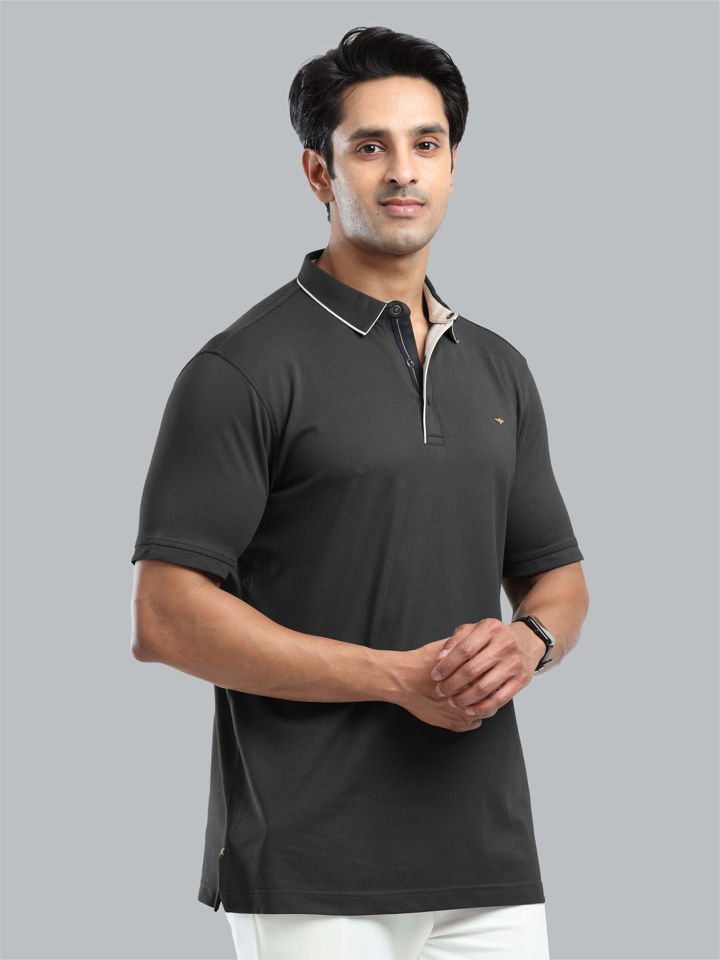 Dark Grey Men Premium SoftBerry PQ Polo T-Shirt