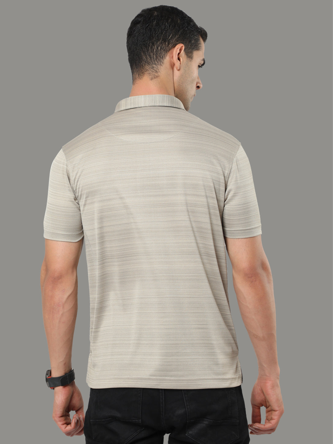 Moose Grey Men's Barcode Golf Polo T Shirt