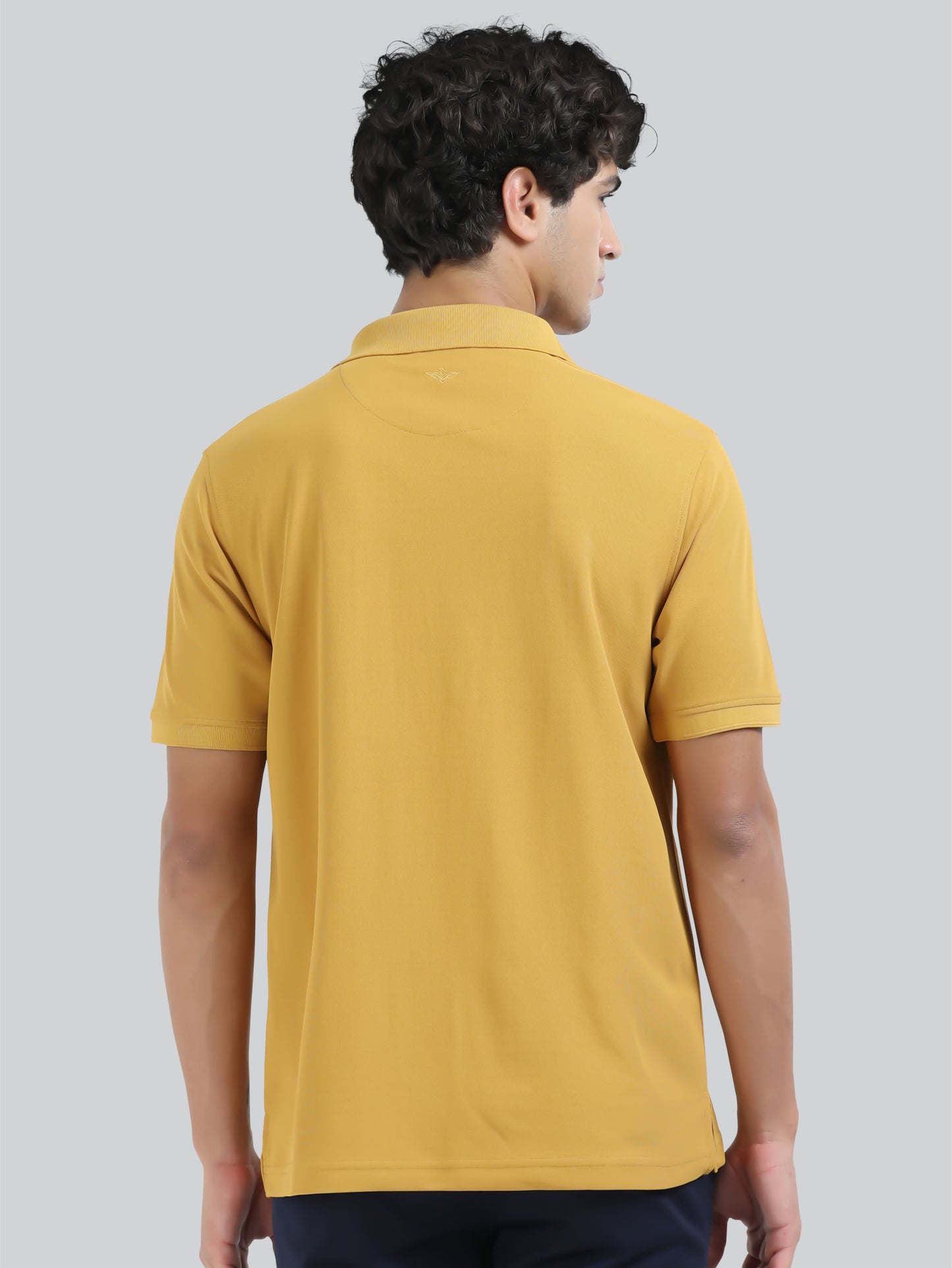 Men Mustard Premium Polo T-Shirt | Quick Dry | Stretchable | UV Protected | Wrinkle & Odour-Free