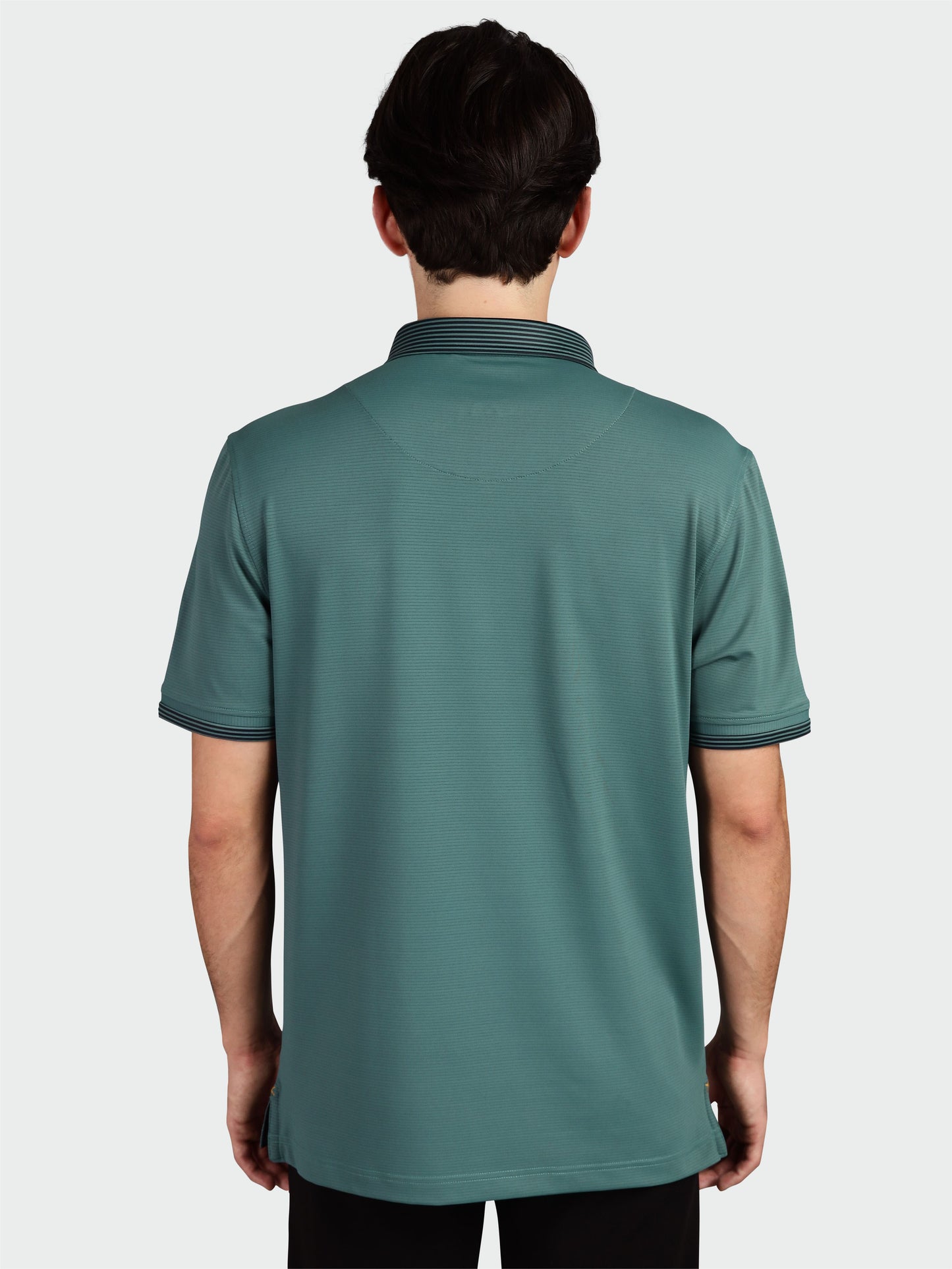 Men Premium Ultra Stripes Polo T-Shirt - Aqua Green | Feather Touch Feel | Light Weight | Stretchable | Sustainable