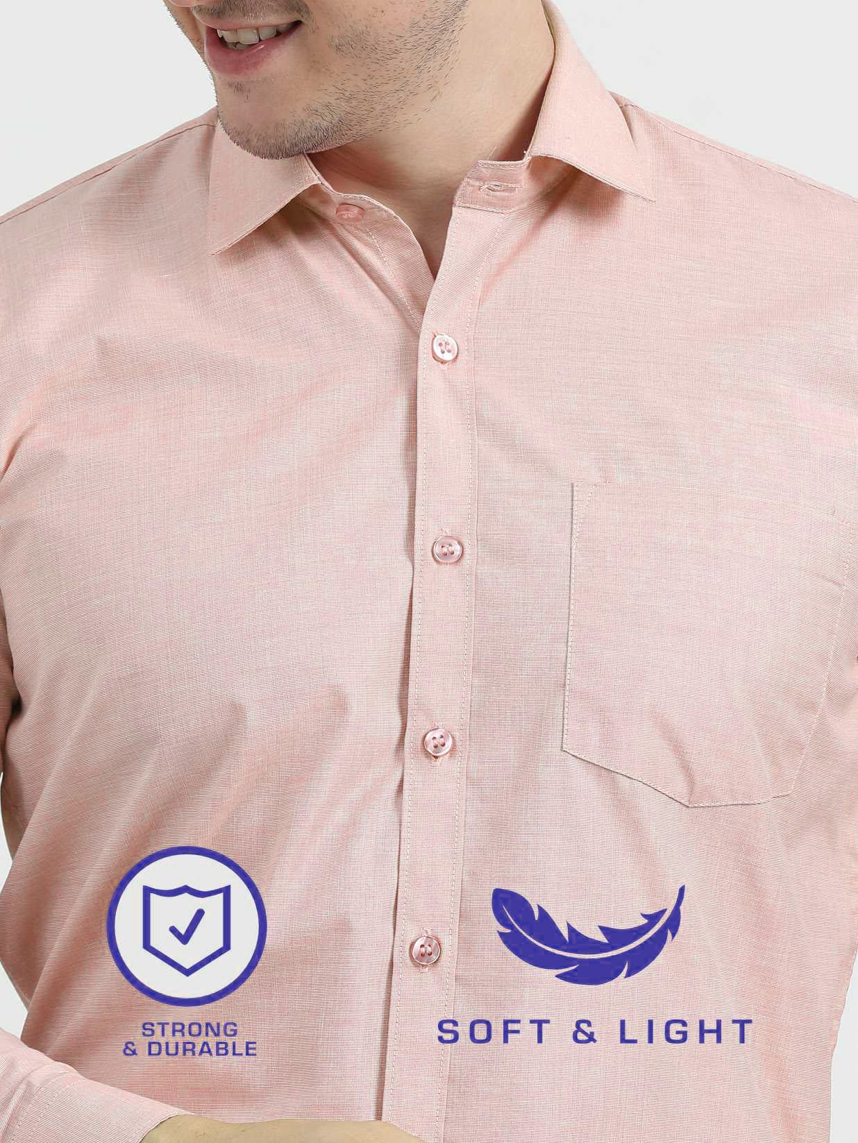 Light Pink  Men's Premium Filla Fill Office Formals-Plus Size