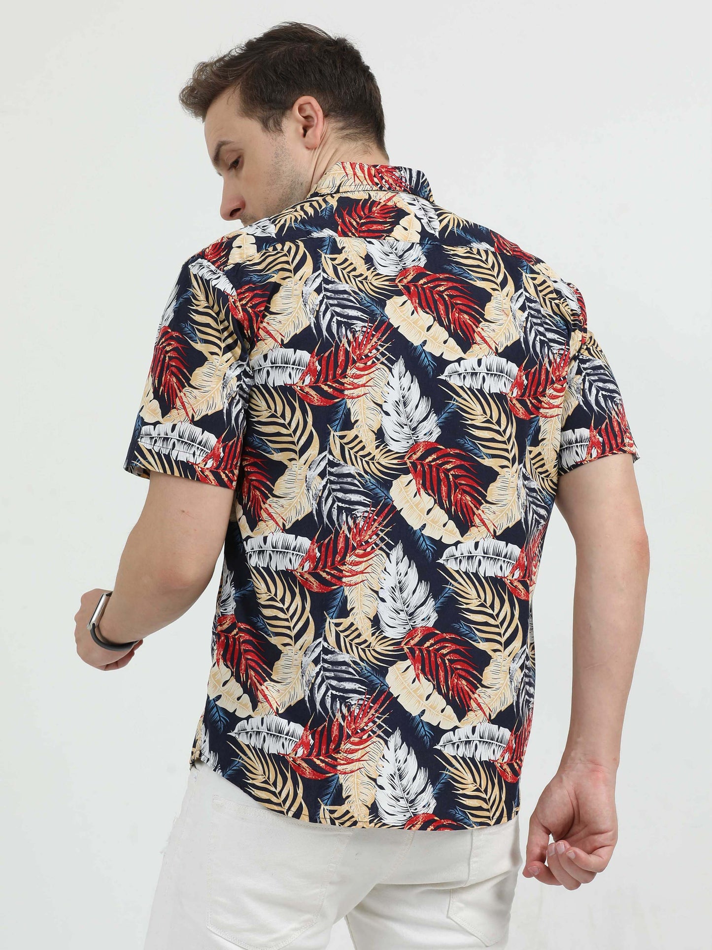 Maroon Printed Casual Shirt for Men