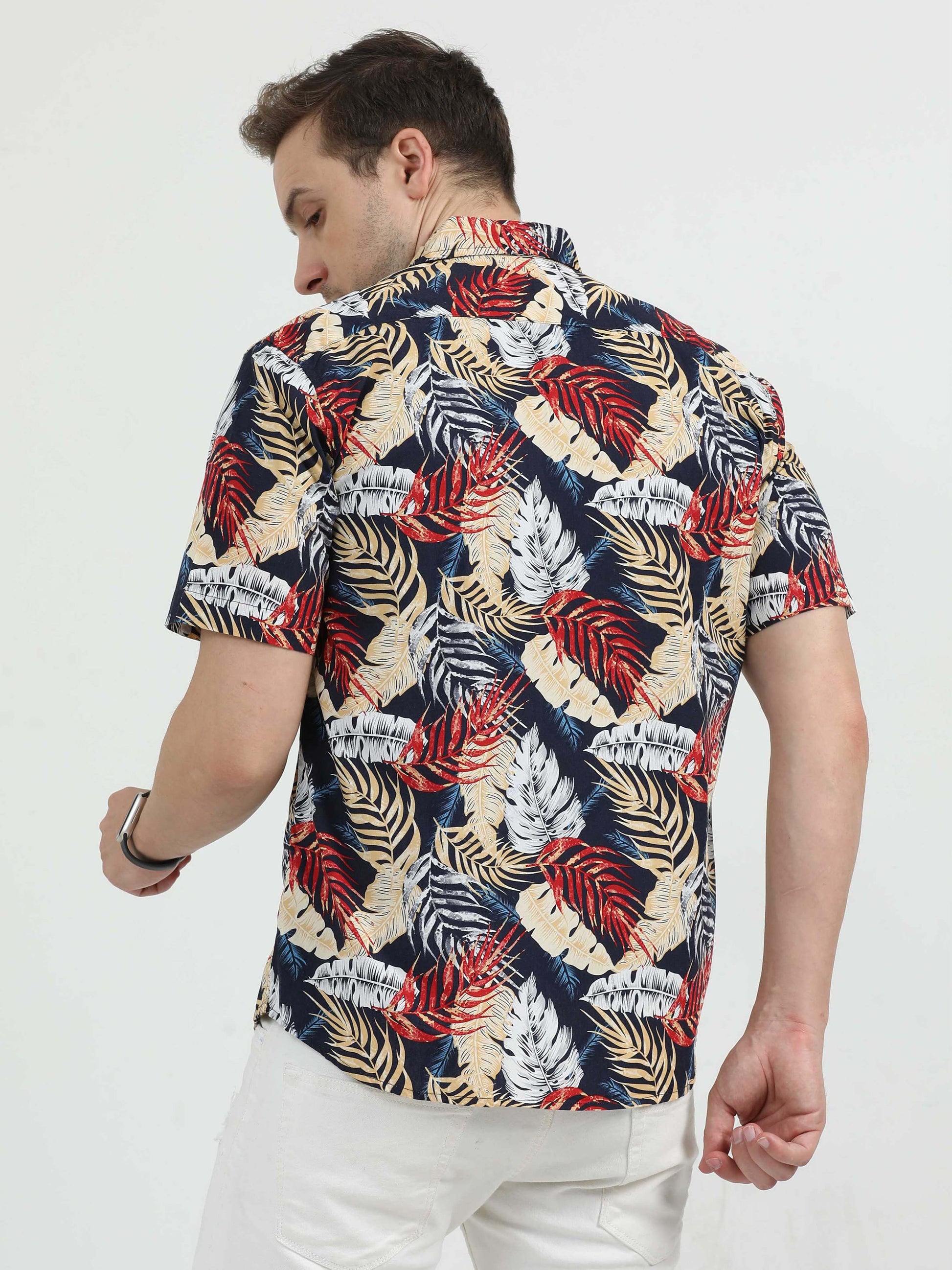 Maroon Printed Casual Shirt for Men