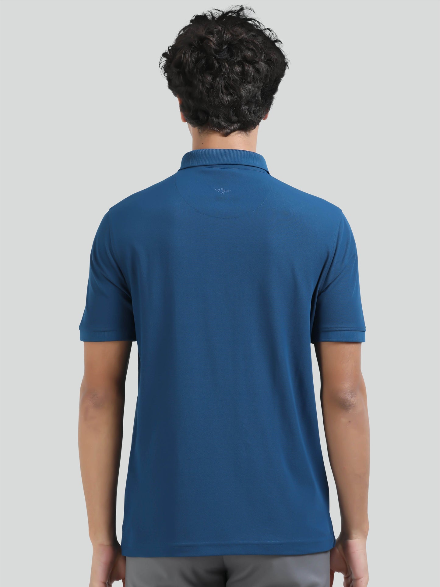 Men Teal Blue Premium Polo T-Shirt | Quick Dry | Stretchable | UV Protected | Wrinkle & Odour-Free