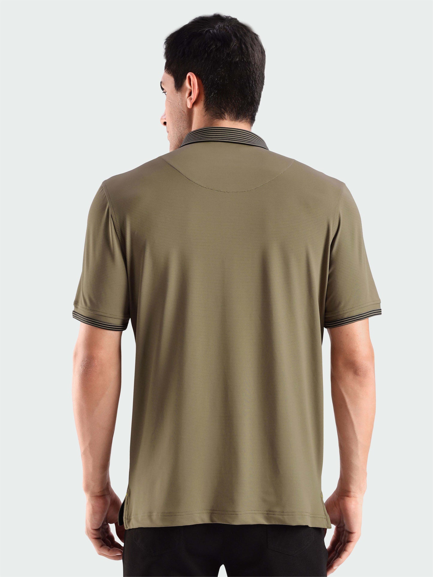 Men Premium Ultra Stripes Polo T-Shirt - Brown | Feather Touch Feel | Light Weight | Stretchable | Sustainable