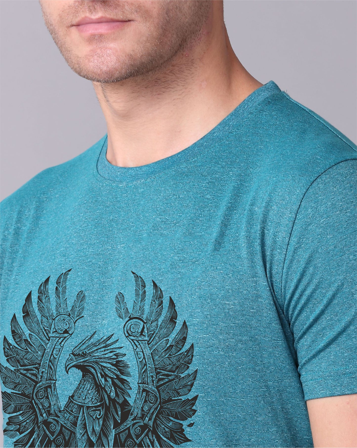Jade Green Men's Cotton Crew Neck T-Shirt