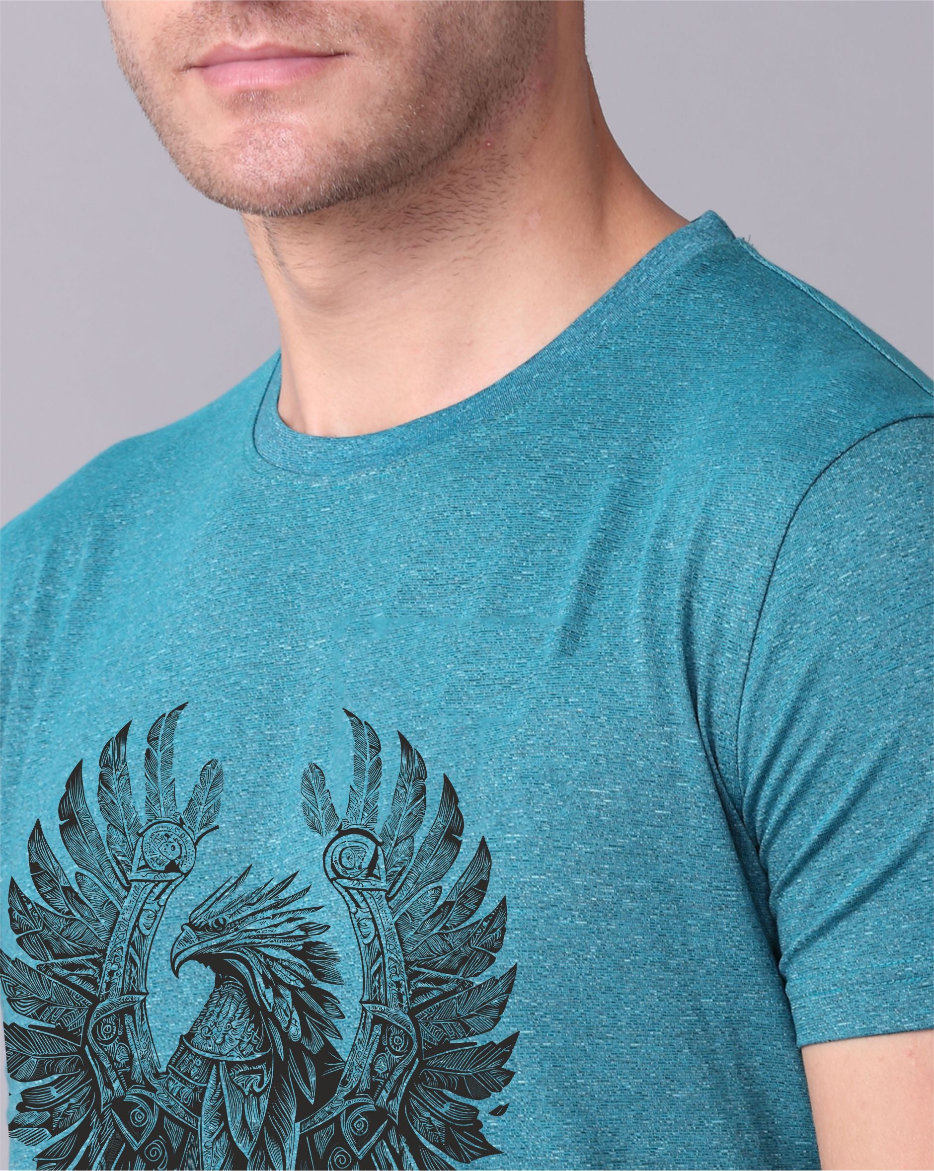 Jade Green Men's Cotton Crew Neck T-Shirt