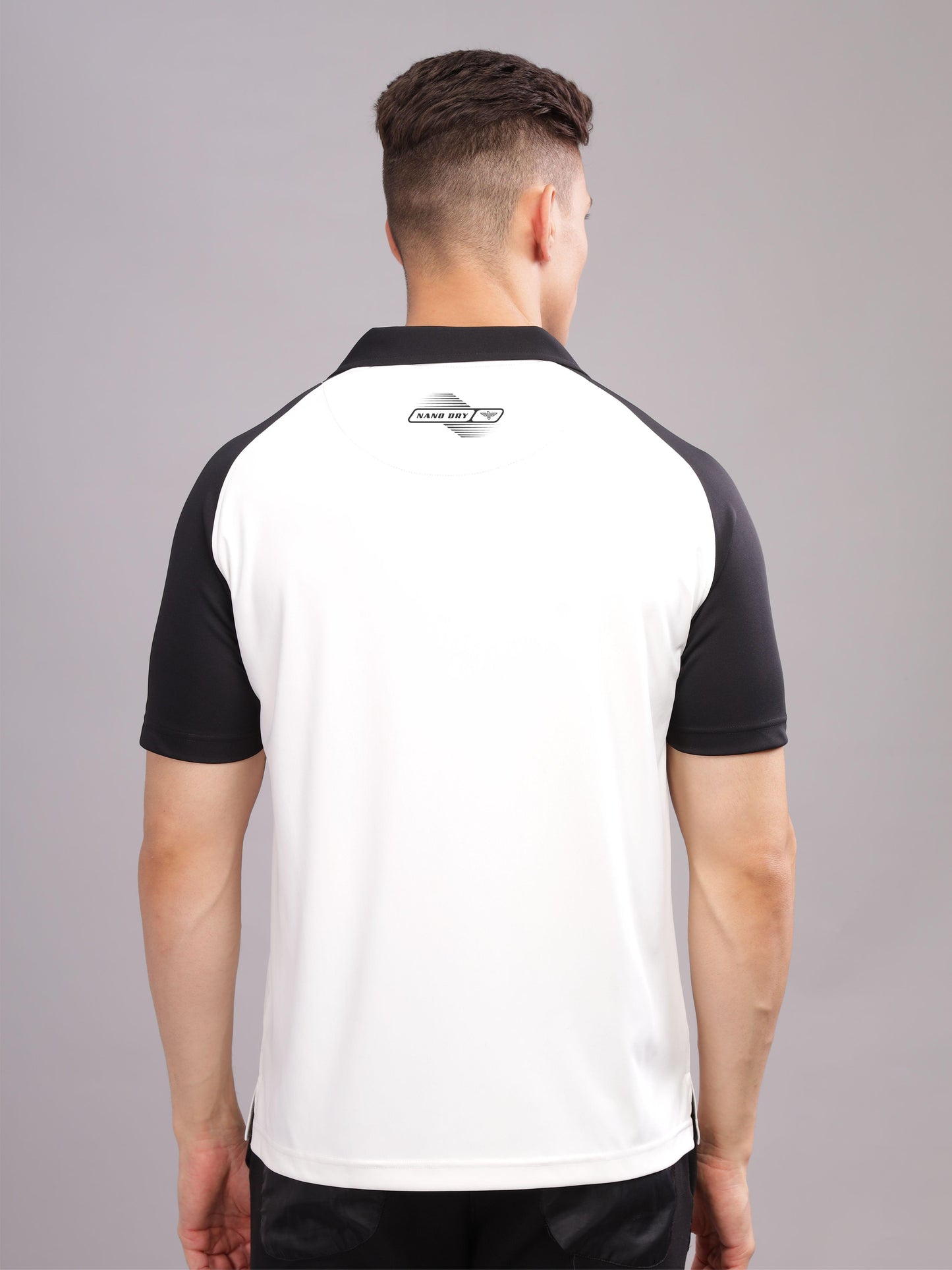 White Mens Printed Active Wear T-Shirt