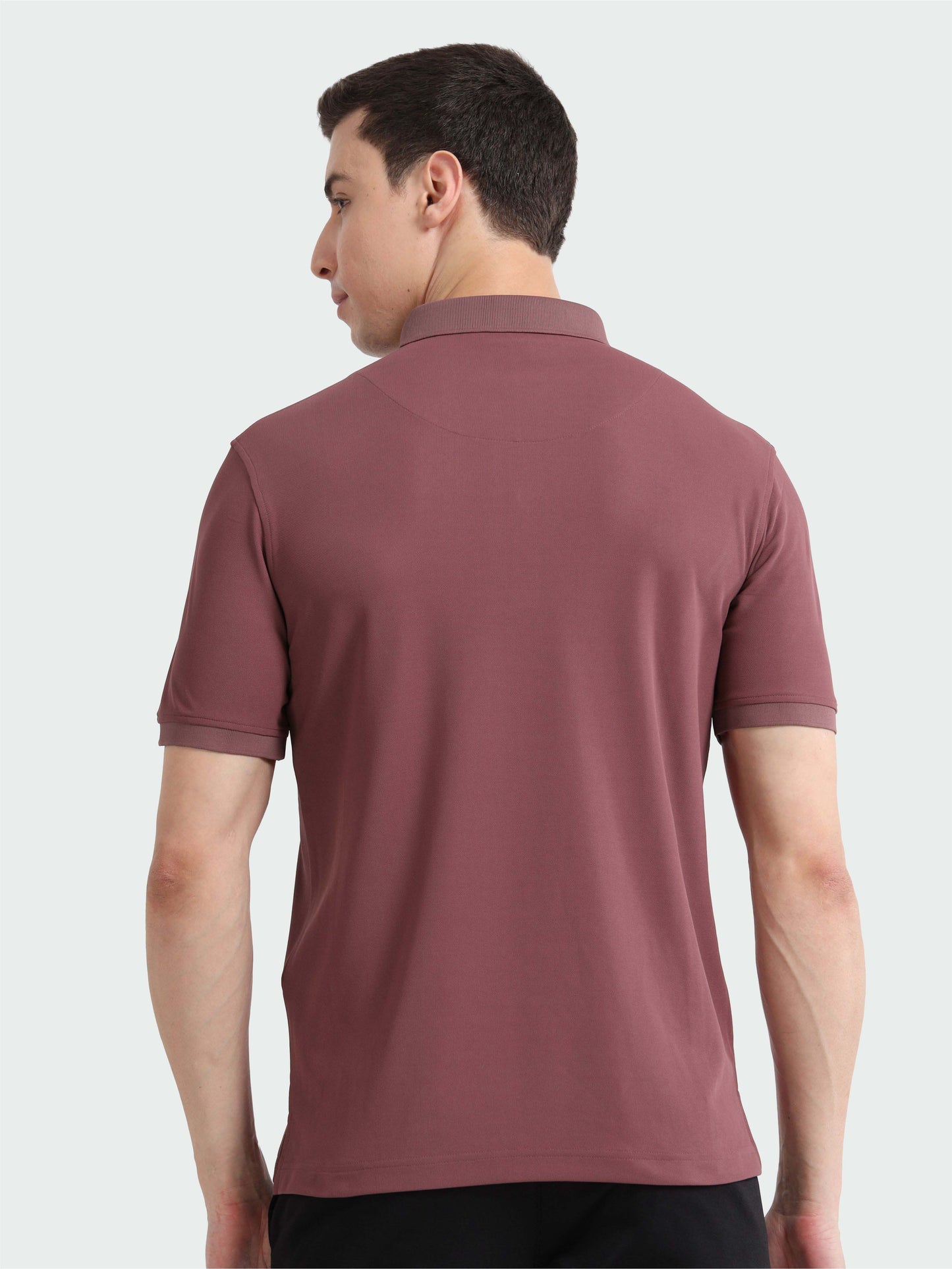 Mauve-Men's Piping Design Polo T-Shirt | Wrinkle-Free | Quick Dry | Stretchable |  Odour-Free | UV Protected