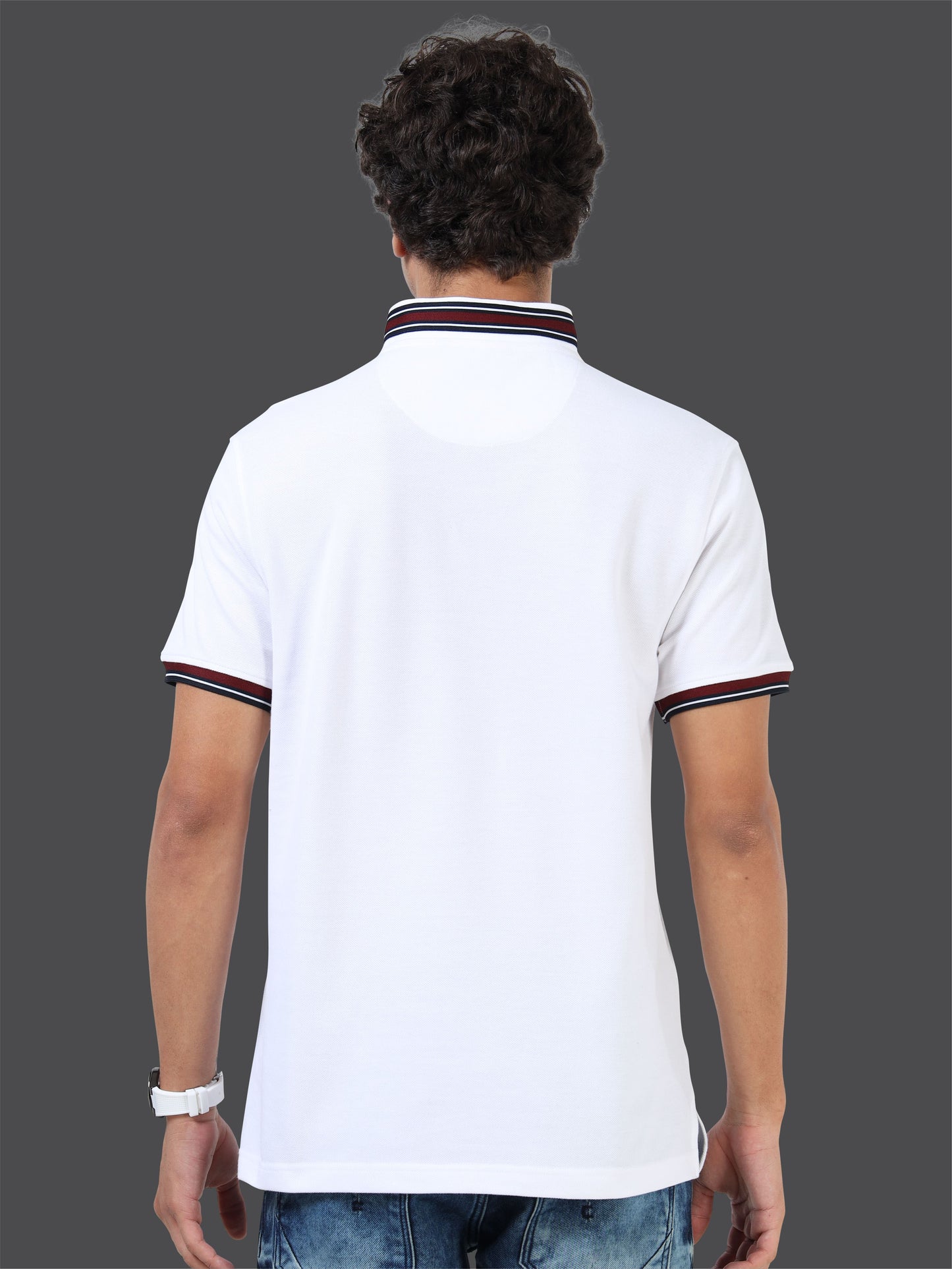 STELLERS Men's Zipper Chinese Collar Polo T-Shirt - White | Premium Cotton | Stretchable | Feather Touch Feel | Breathable | Light Weight