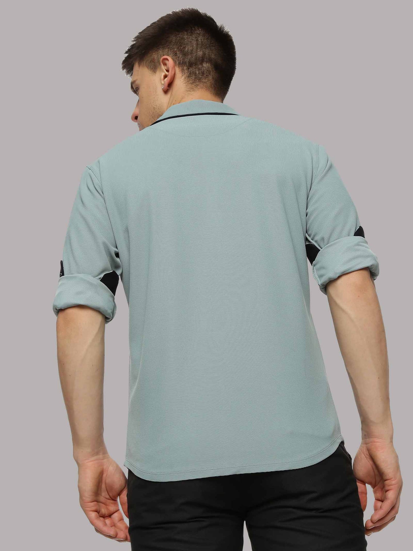 Men's Premium Knitted Shirts-Misty Green