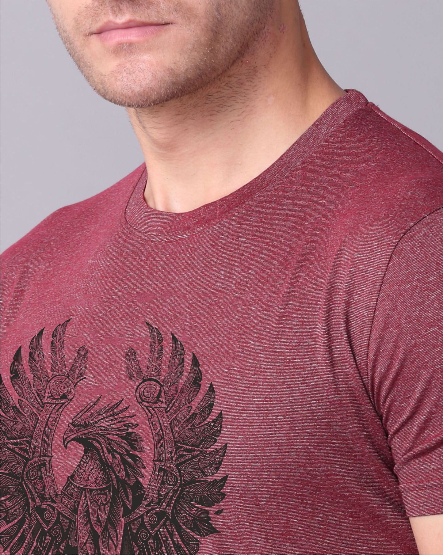 Maroon Men's Cotton round neck t shirt