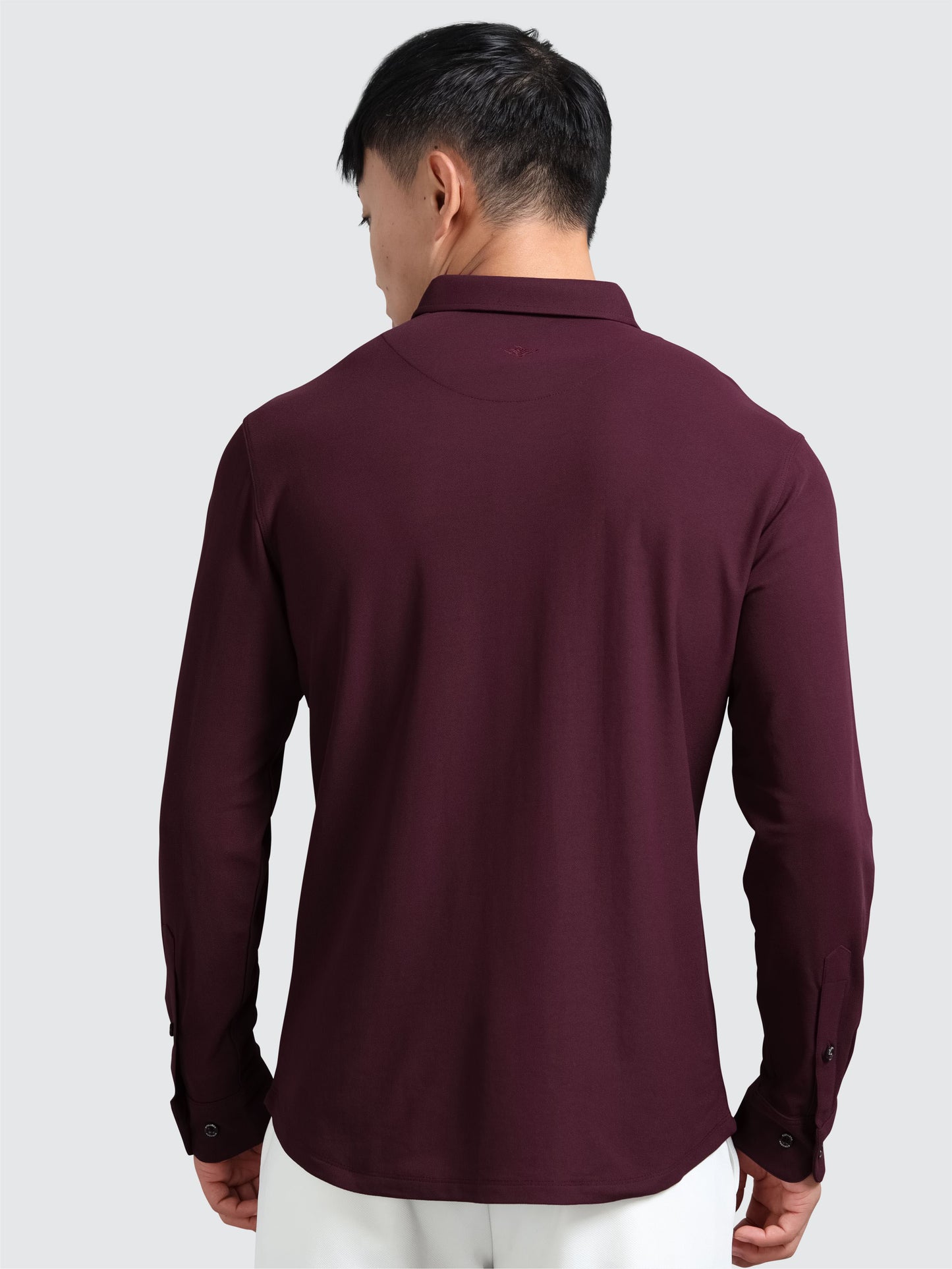 Wine Men's Premium Nano-Dry Shirt | Stretchable | Wrinkle-Resistant |