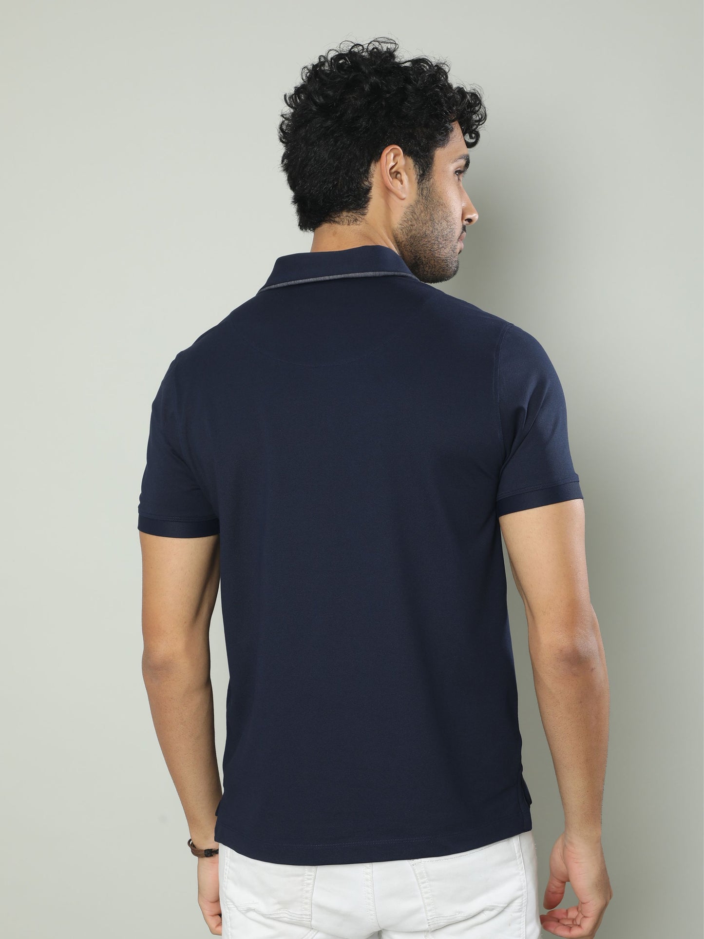 Navy Blue Men Premium SoftBerry PQ Polo T-Shirt