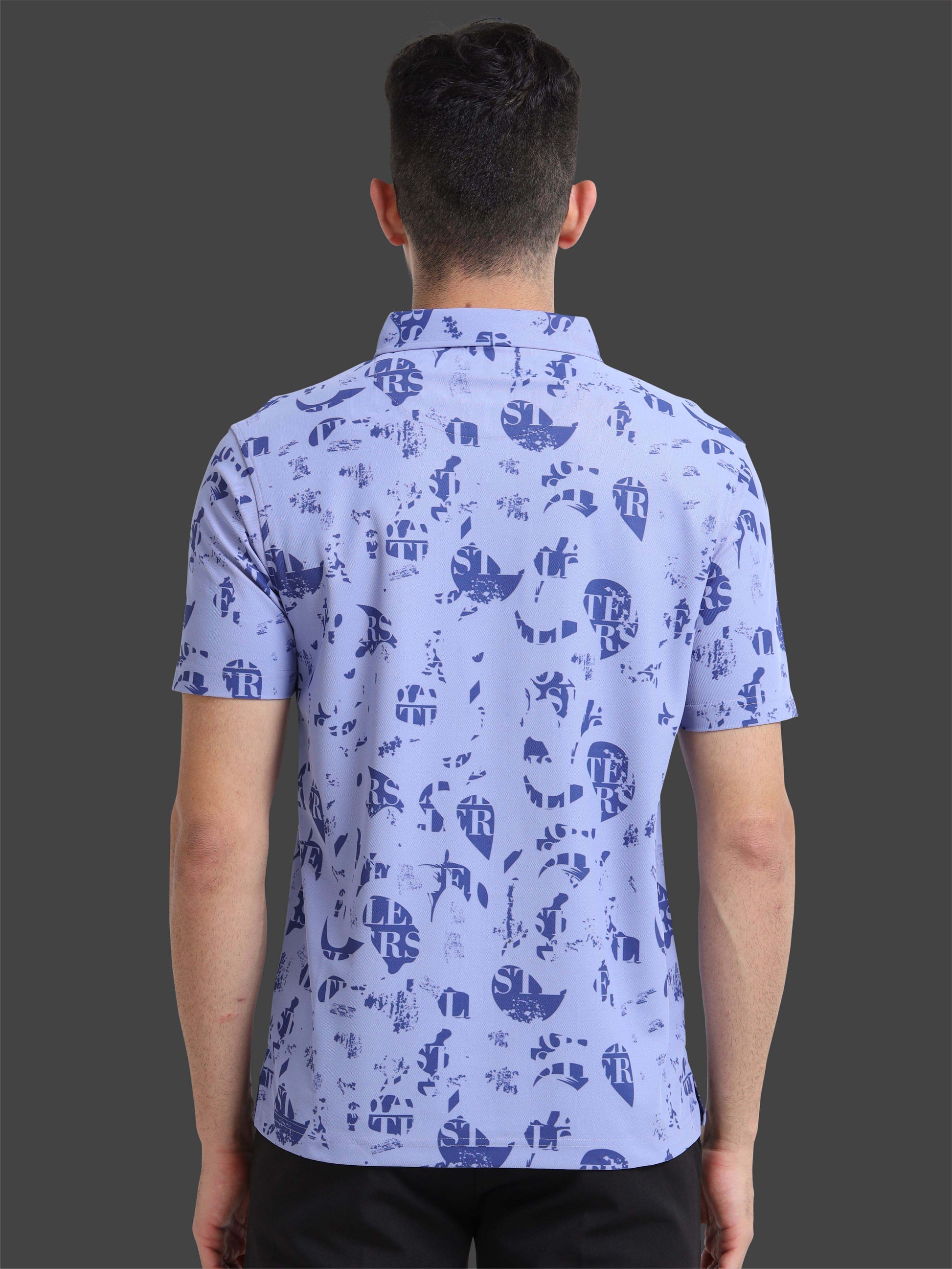 Camstel Purple Printed Polo T Shirt for Men 
