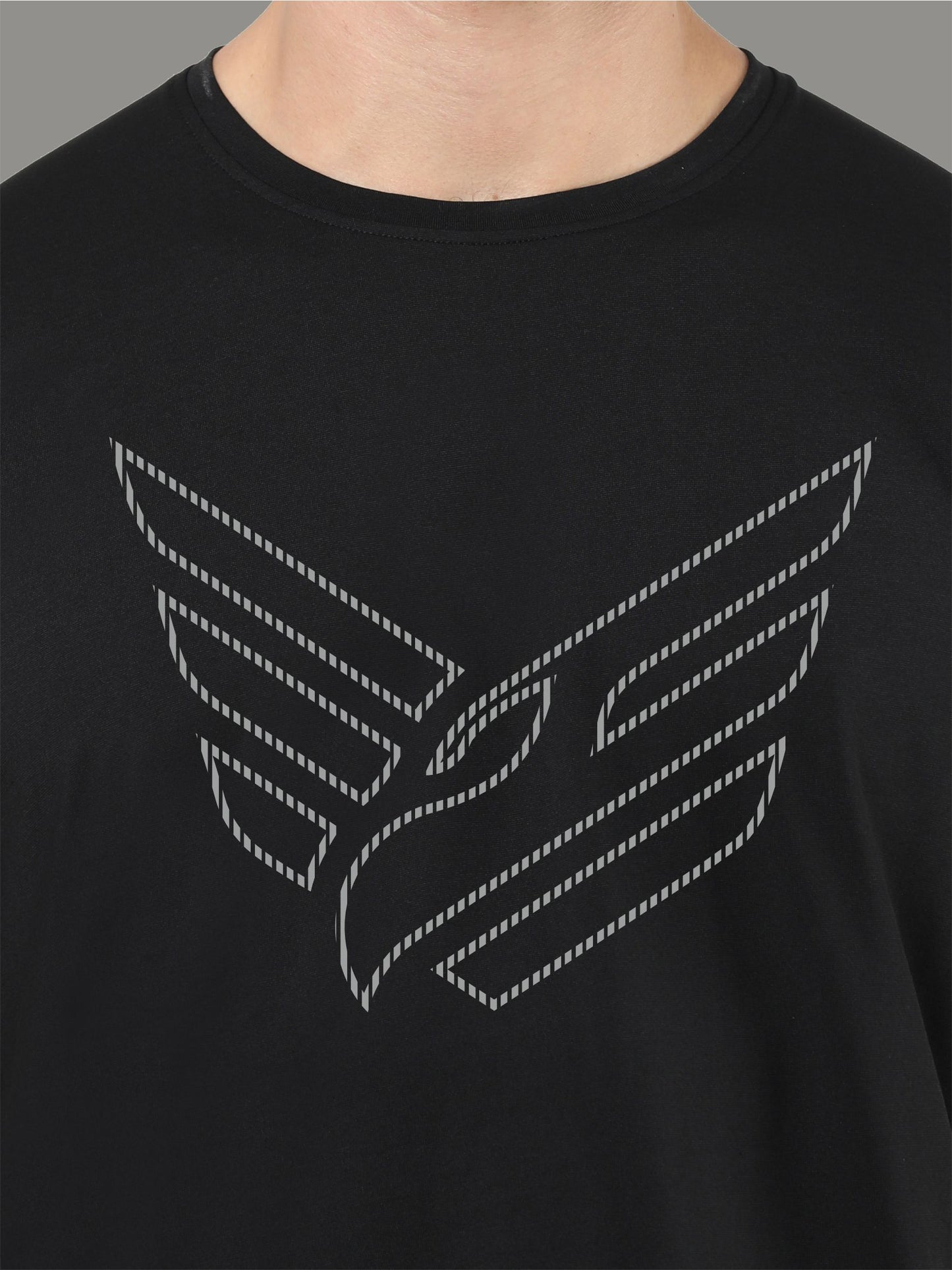 Black Men's Crew Neck T-Shirts Dot Eagle