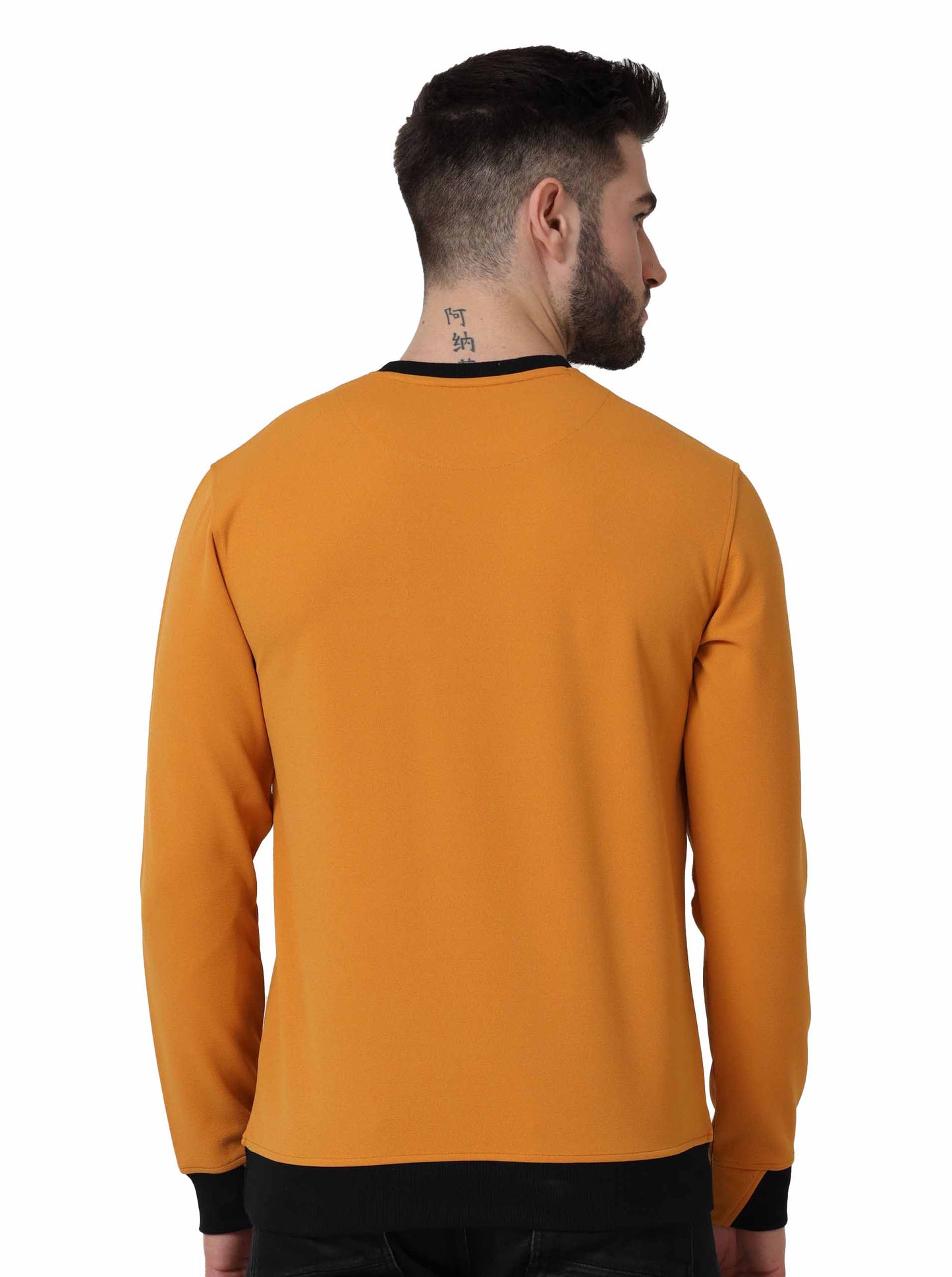 Mustard Men's Cotton Crew Neck Sweatshirt