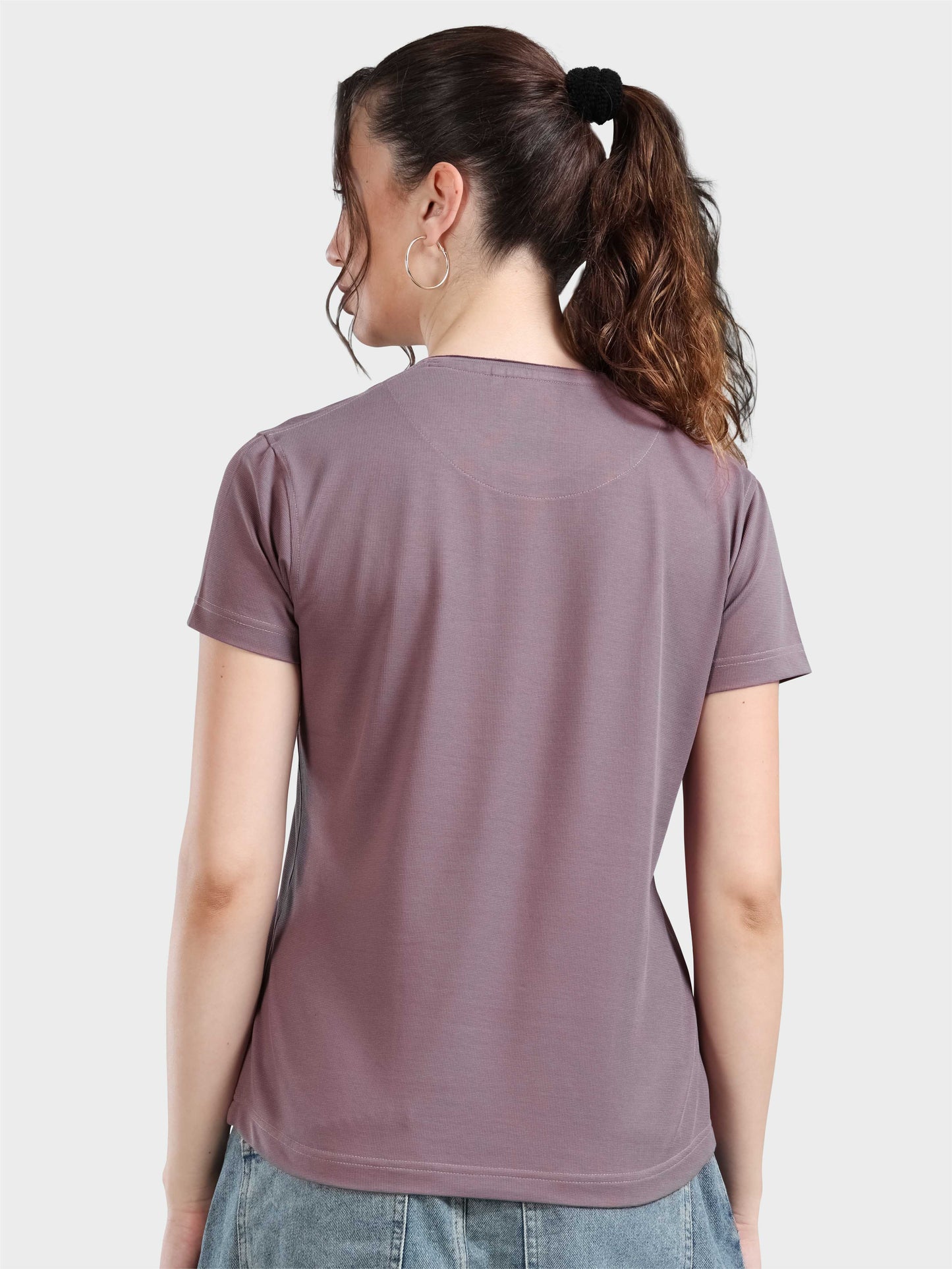 Women's Premium Cotton Crew Neck T-shirts - Mauve