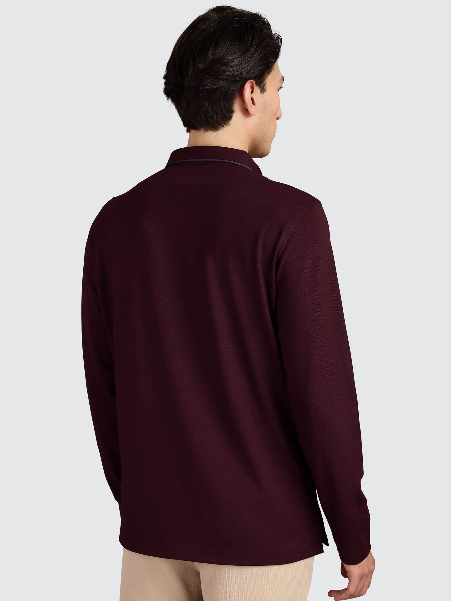 Men's Full Sleeve Soft Berry PQ Polo T-Shirt-Wine