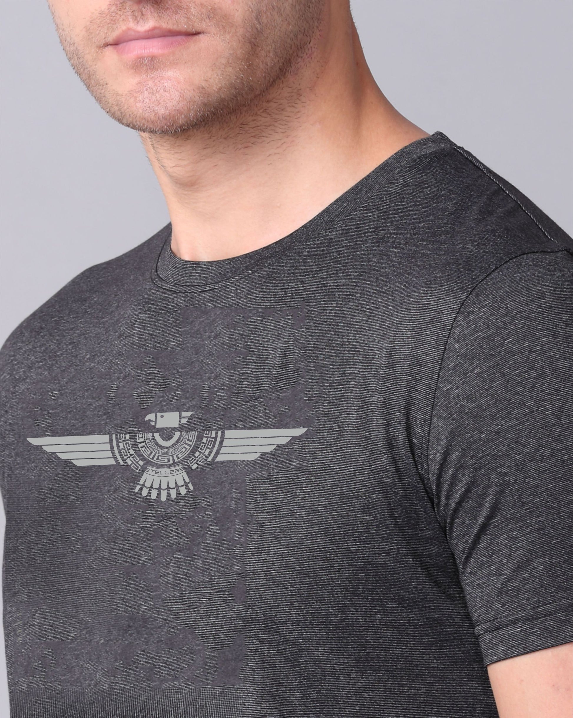 Black Men's Cotton Round Neck T Shirt