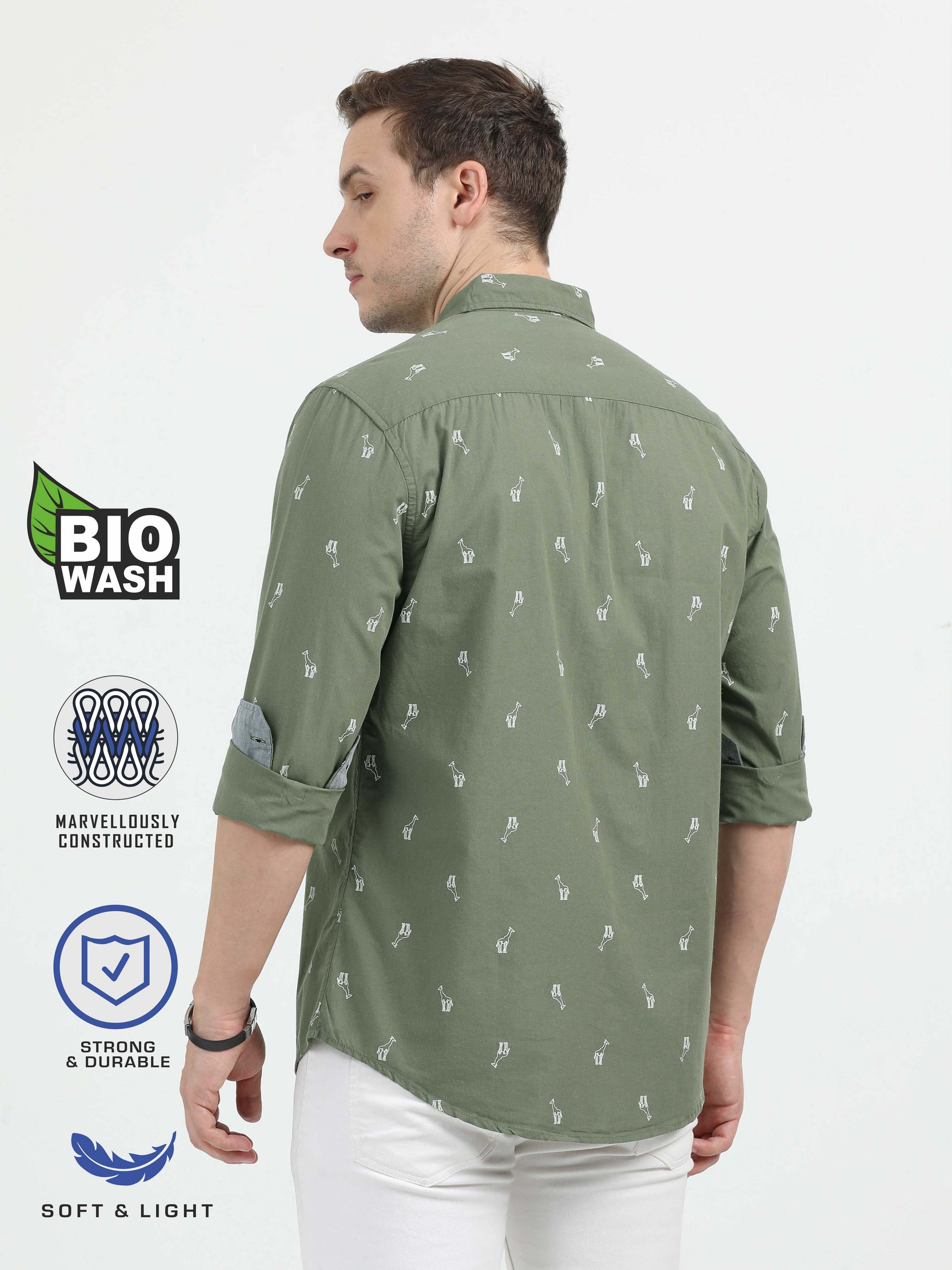 Olive Green Casual Shirt for Men