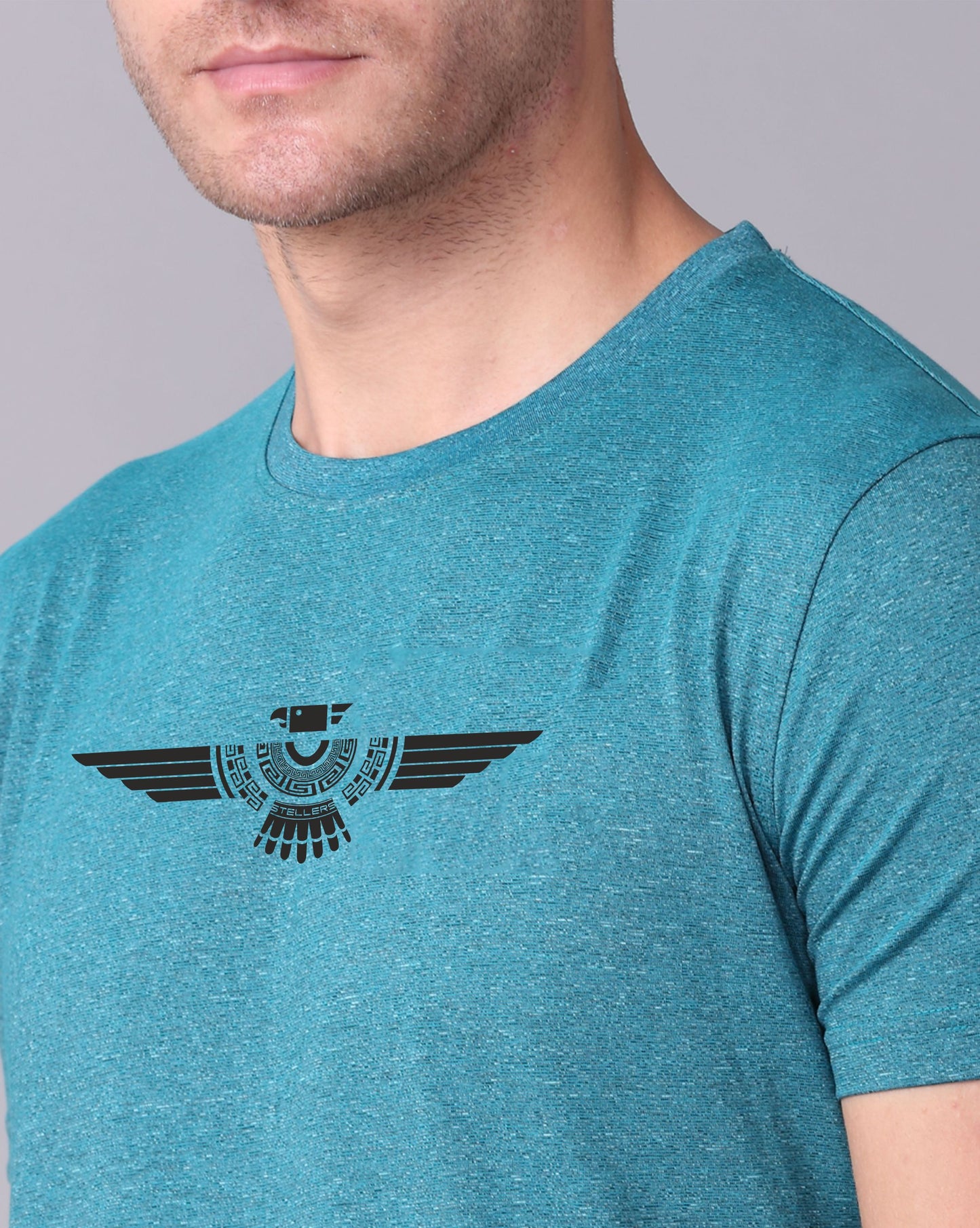Jade Green Men's Round Neck T Shirt