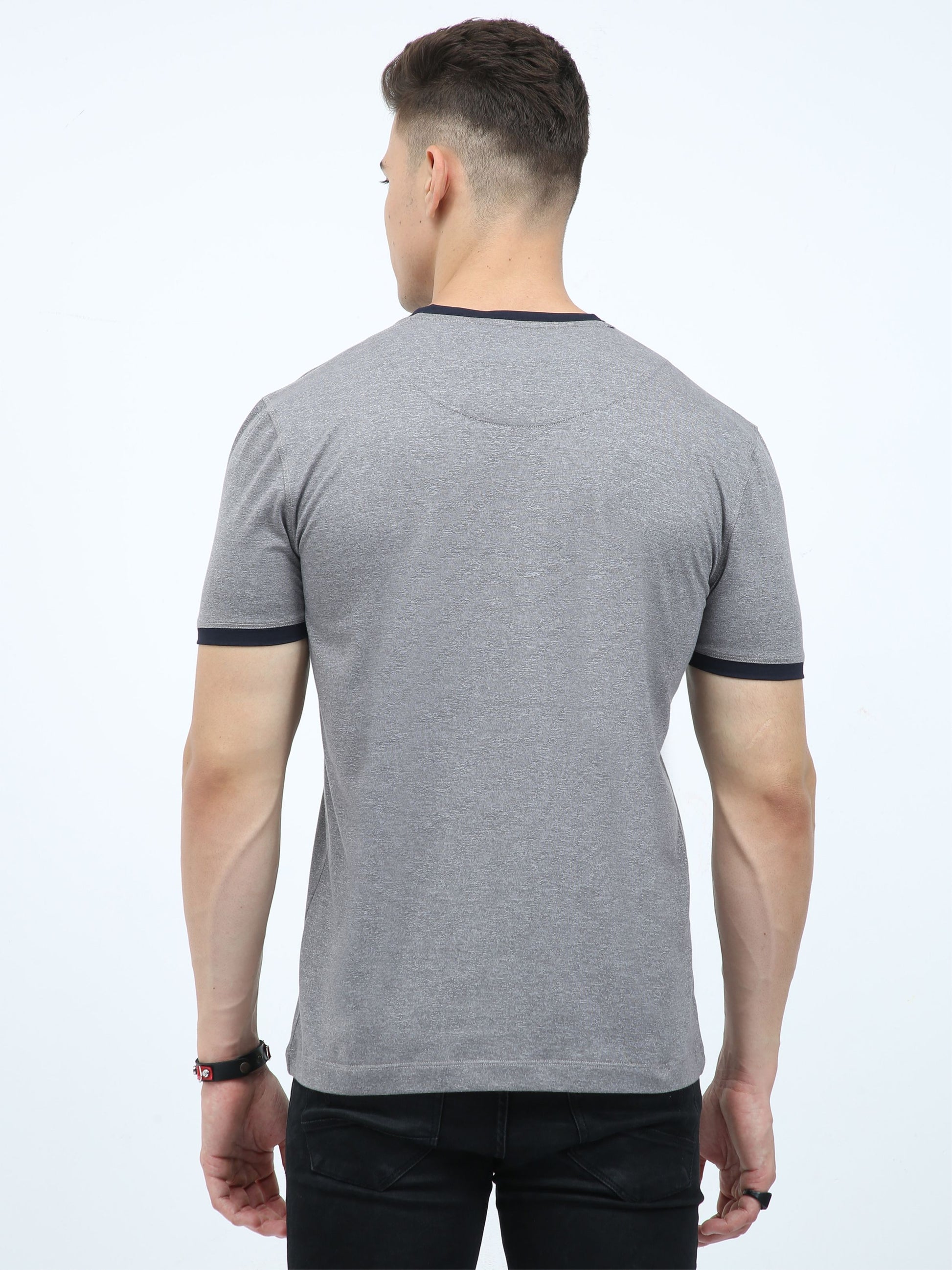 Grey Men's Cotton vee neck t shirts