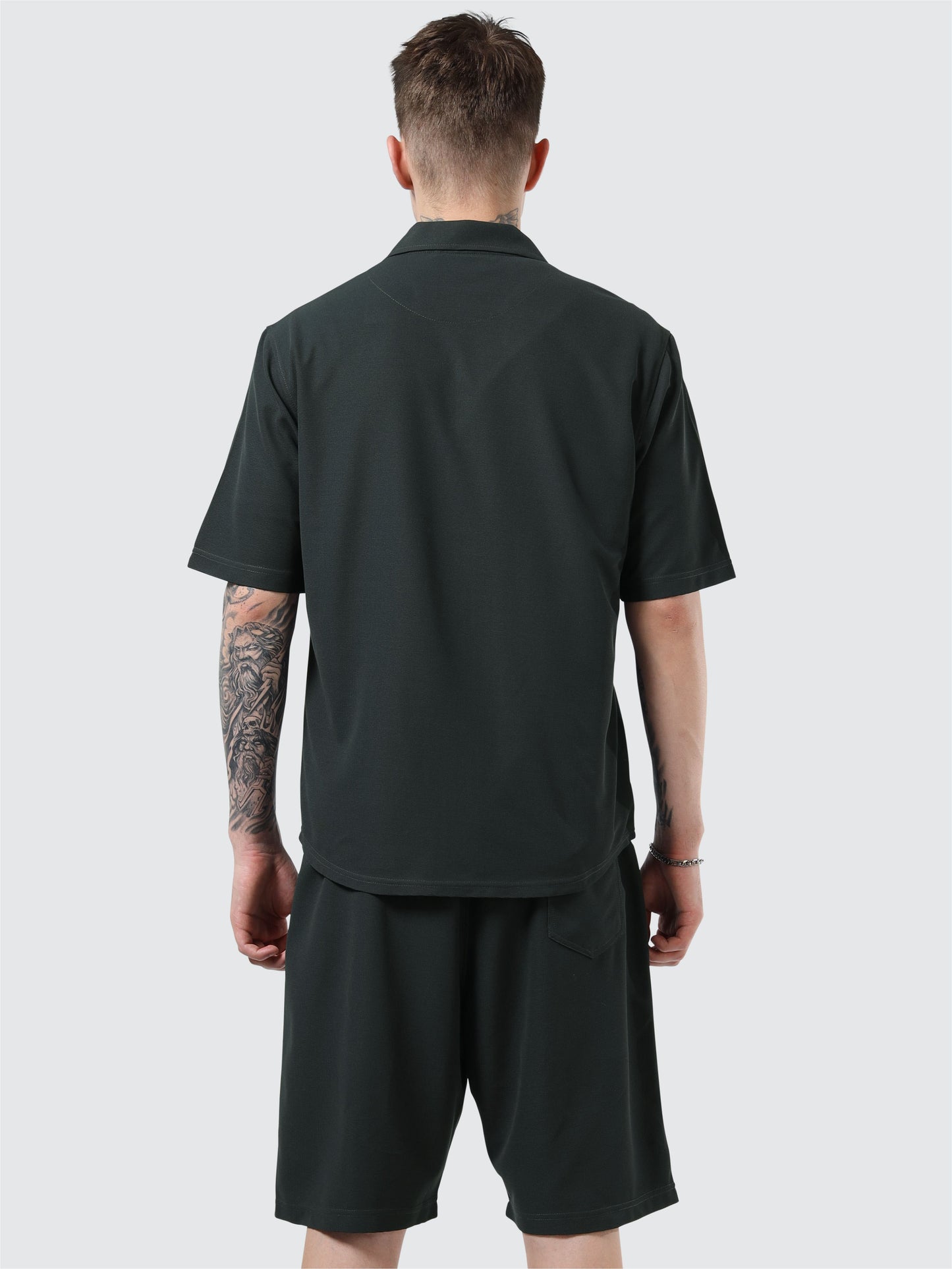 Men Relaxed Fit Co-ord Set Dark-Grey | Wrinkle Free | Stretchable | Feather Touch Feel | Breathable