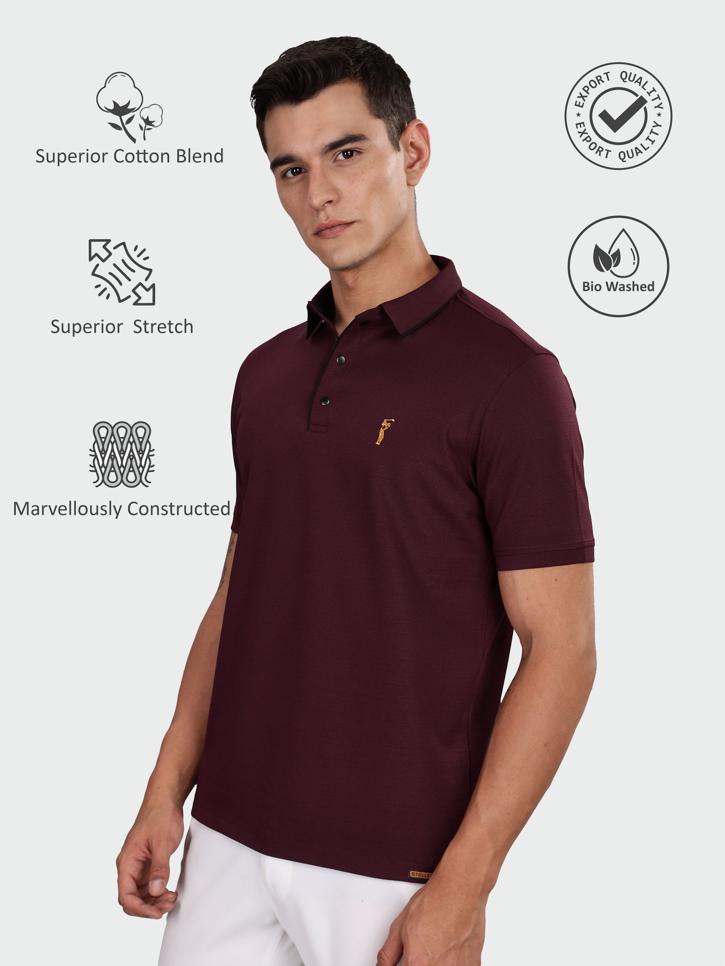 Wine Premium Pique Crush Polo T-Shirt