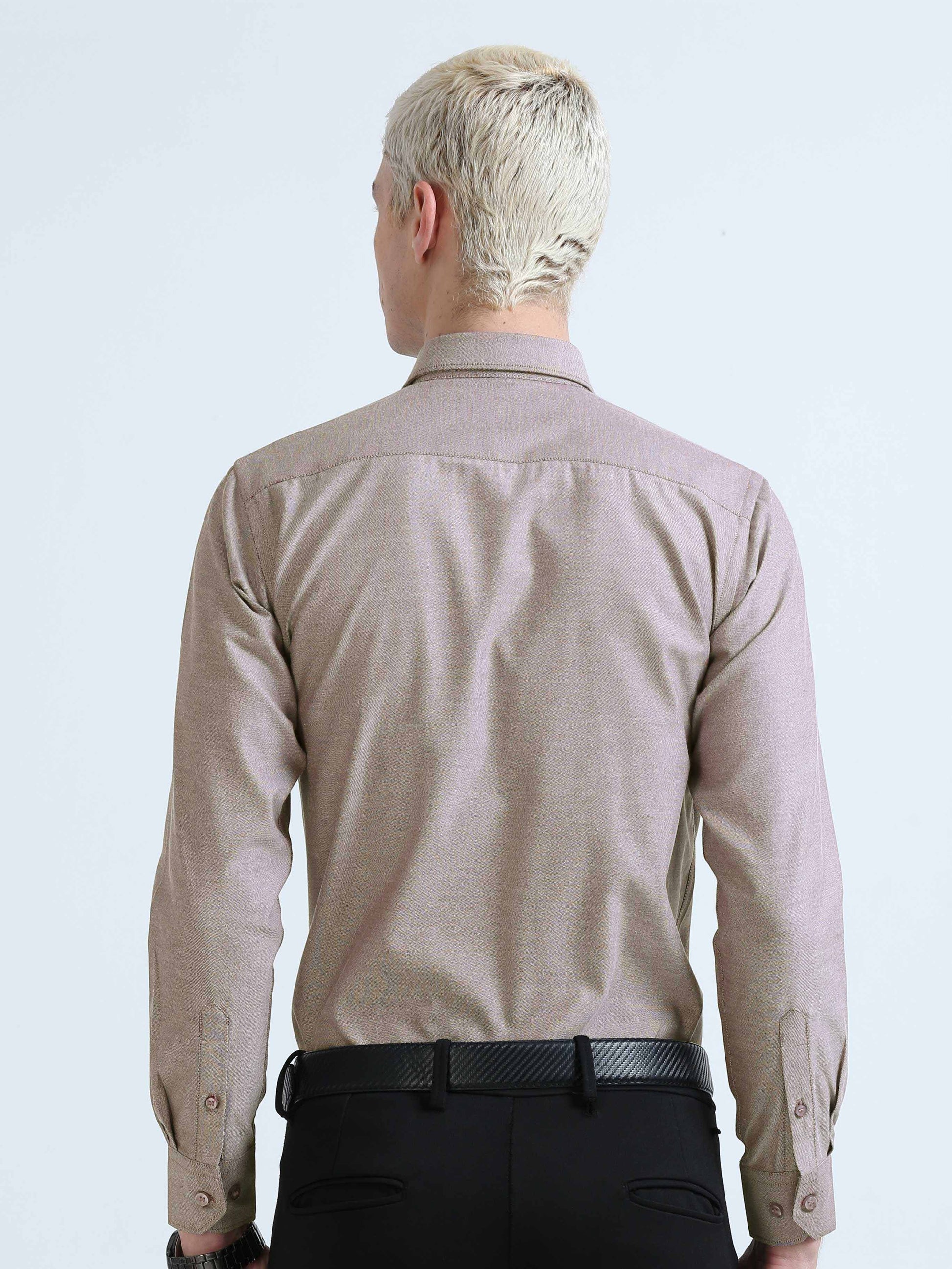 Wine Strom Oxford Formal Shirt for Men 