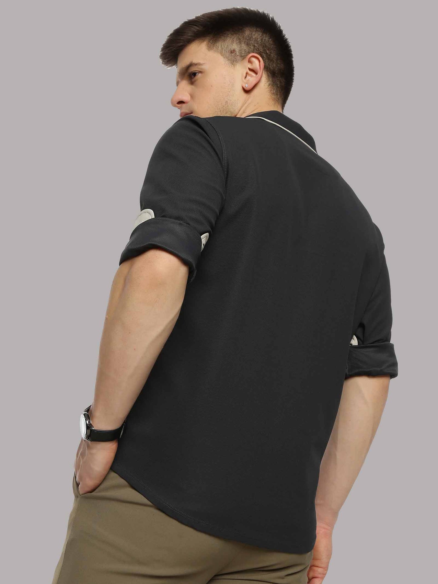 Men's Premium Knitted Shirts-Dark Grey