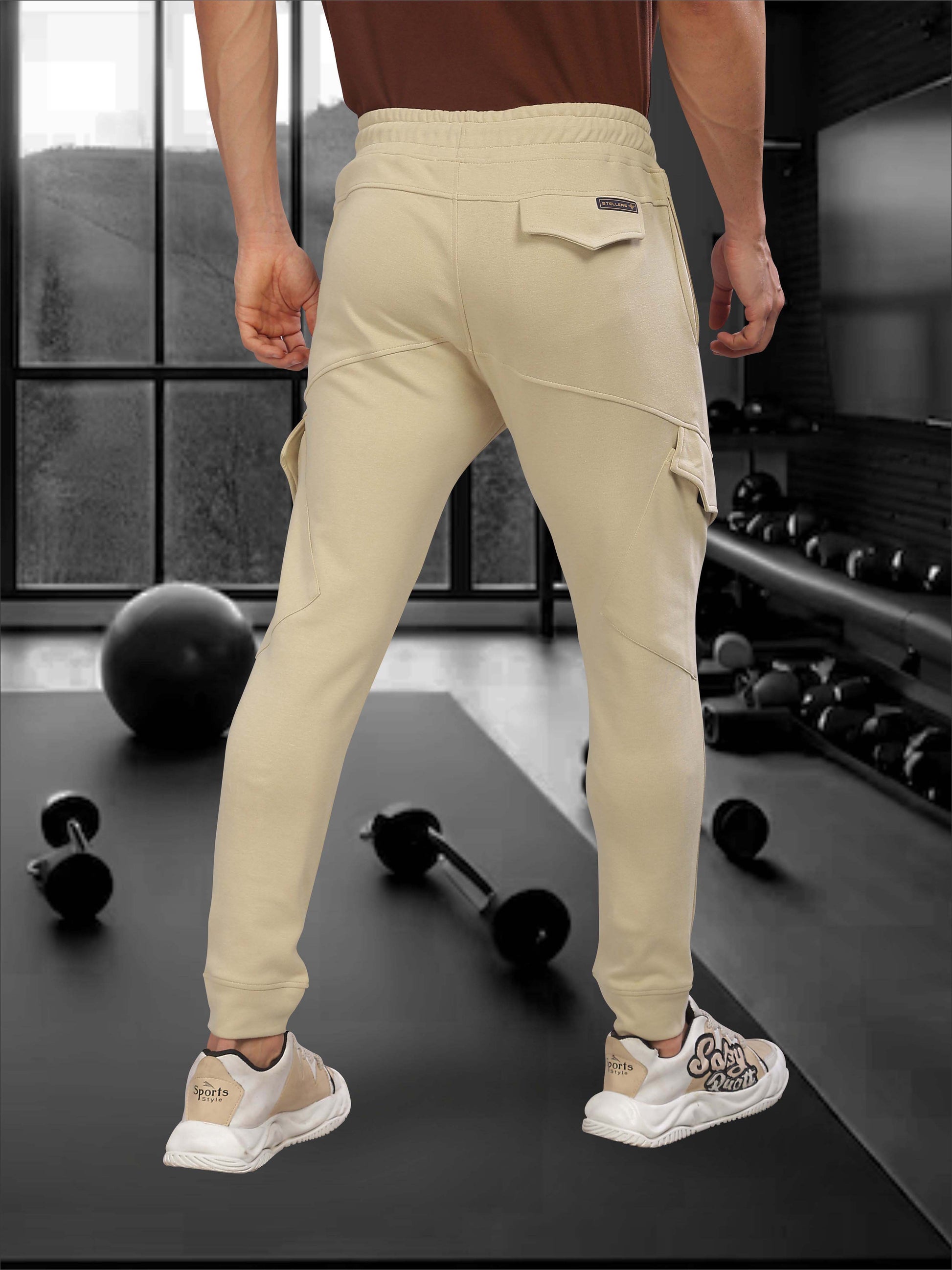 Beige Men's Track Pant