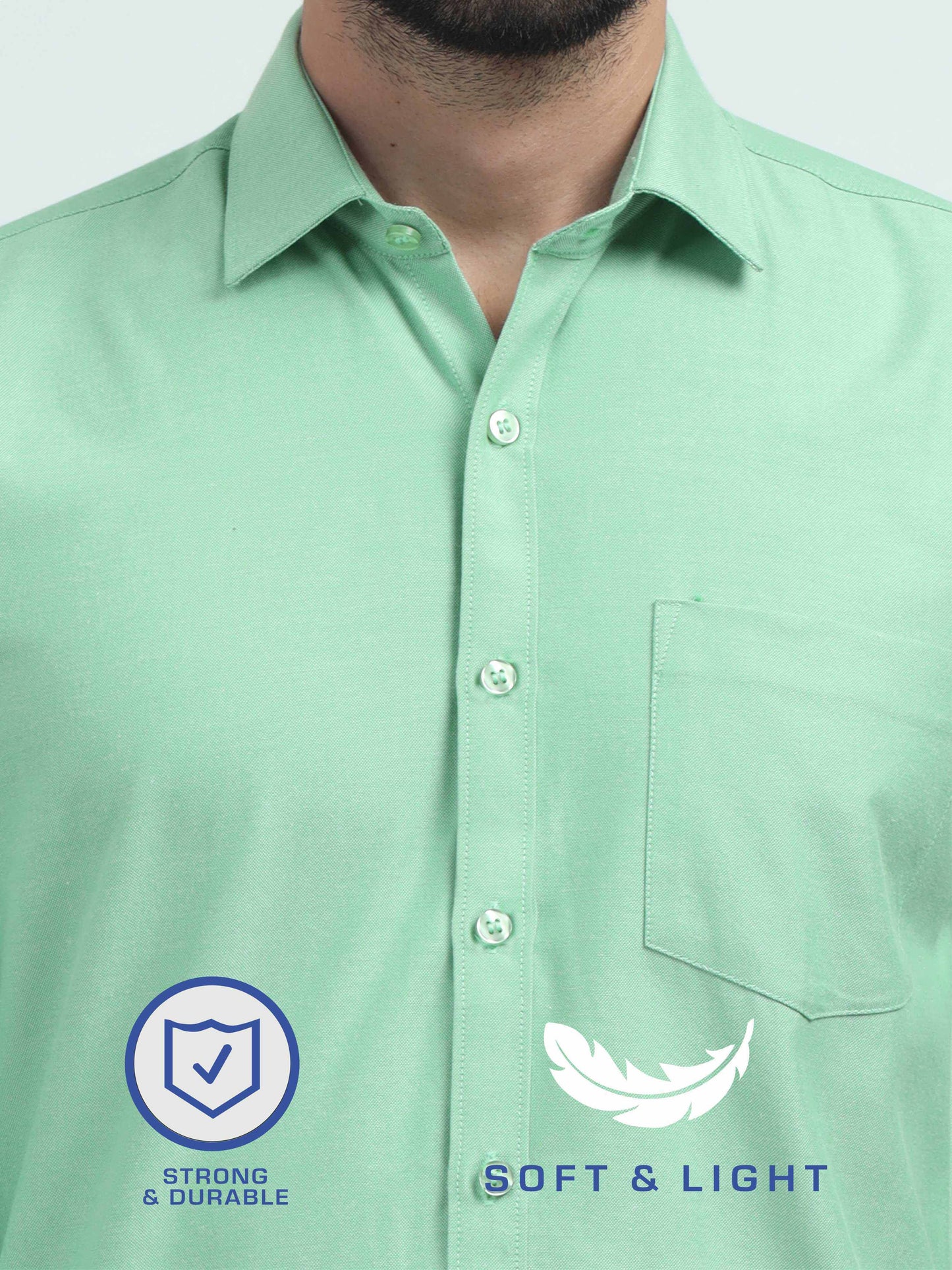 Pista Green Men's Premium Oxford Office Formals