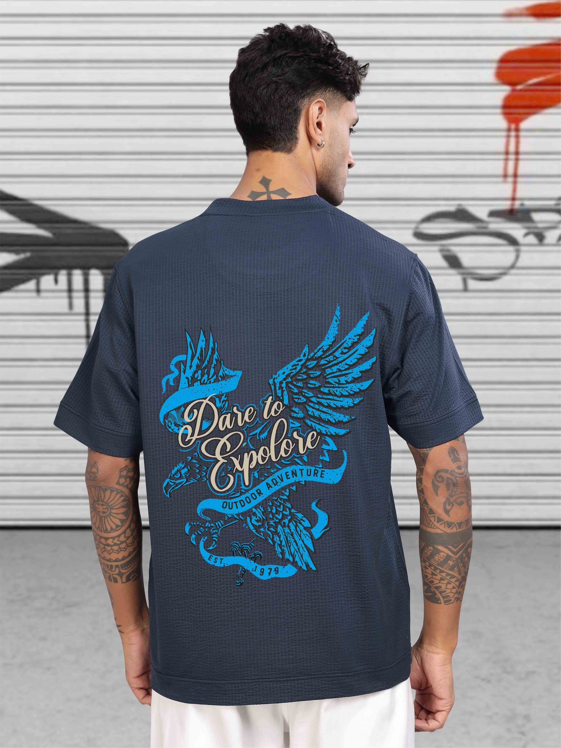 Navy Blue Oversize T Shirt for Men