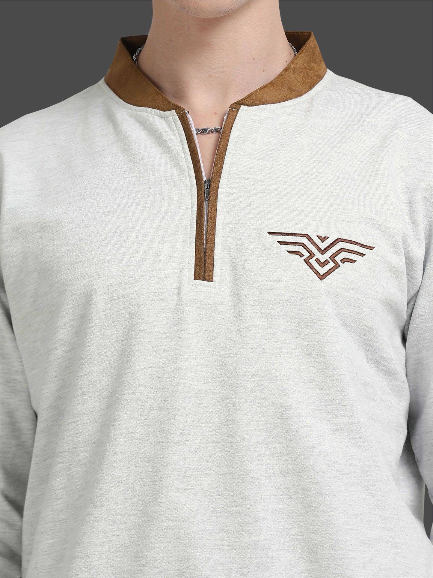 Chinese Collar Half Zipper Sweatshirt for Men 