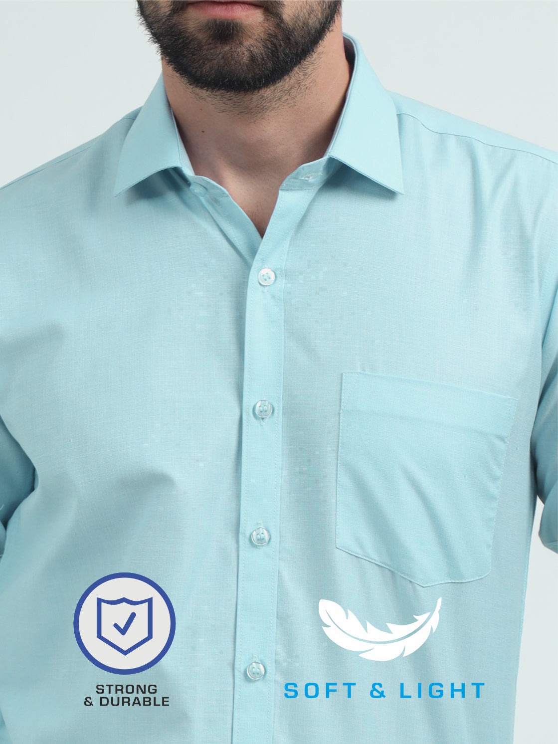 Ice Blue  Men's Premium Filla Fill Office Formals