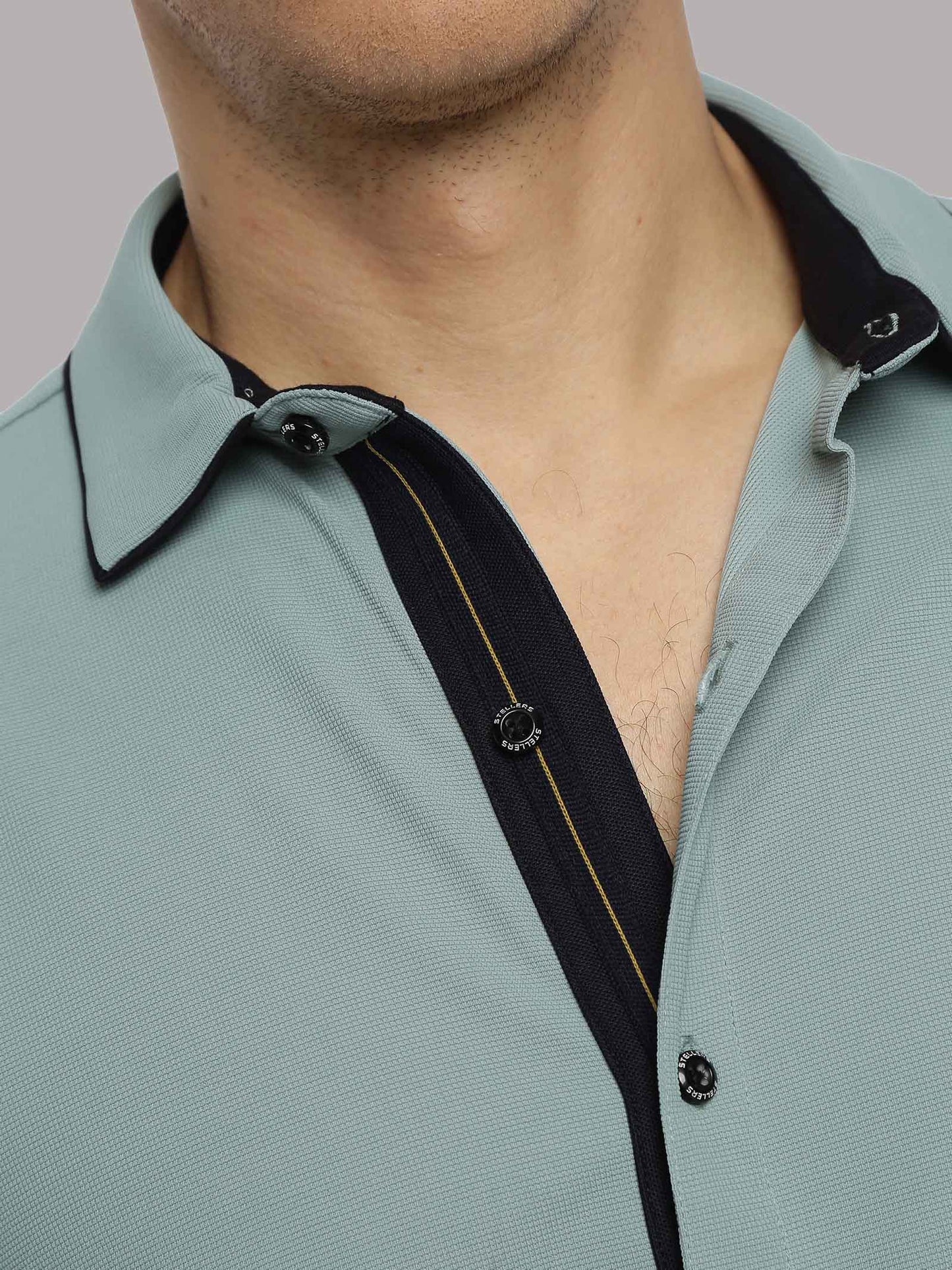 Men's Premium Knitted Shirts-Misty Green