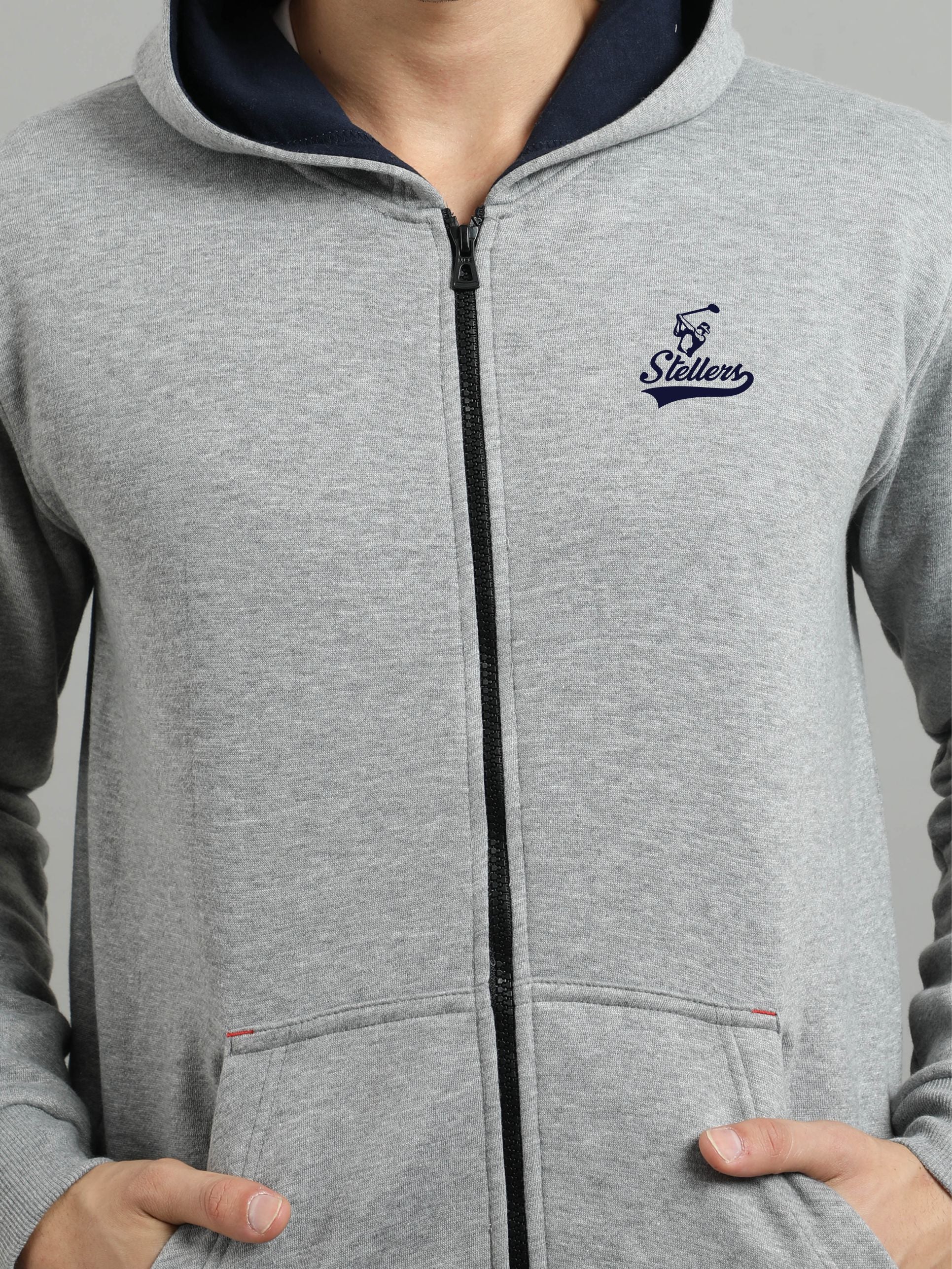 Grey Men's Zipper Hoodies