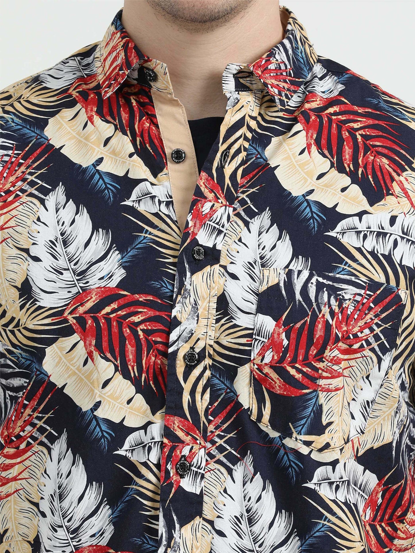 Maroon Printed Casual Shirt for Men