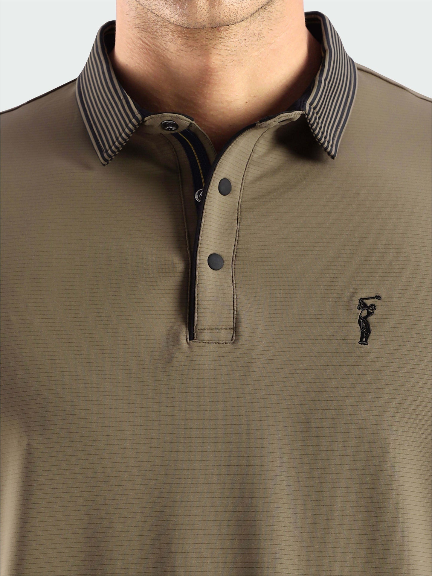 Men Premium Ultra Stripes Polo T-Shirt - Brown | Feather Touch Feel | Light Weight | Stretchable | Sustainable