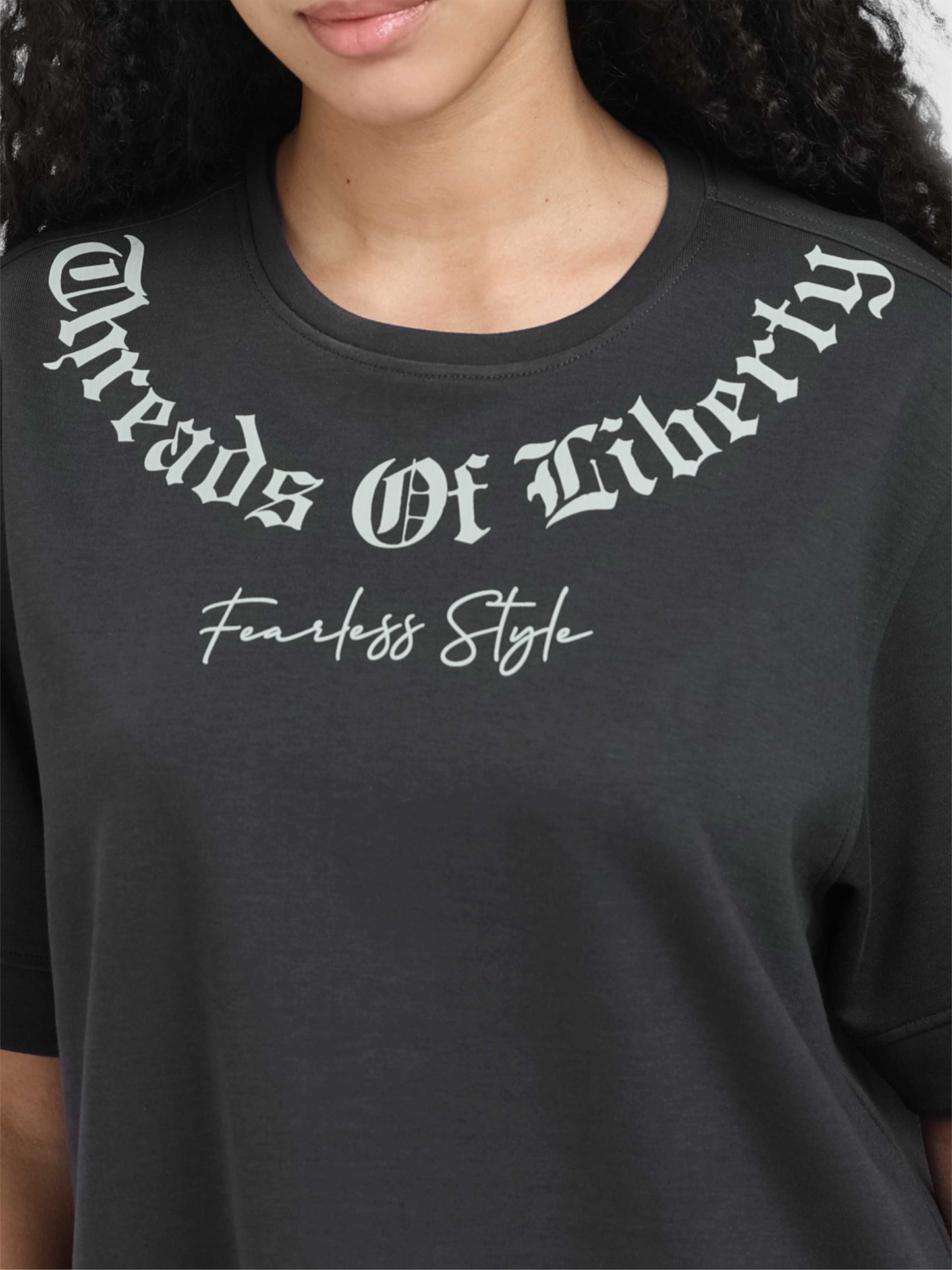 Dark Grey Oversized T Shirt for Women
